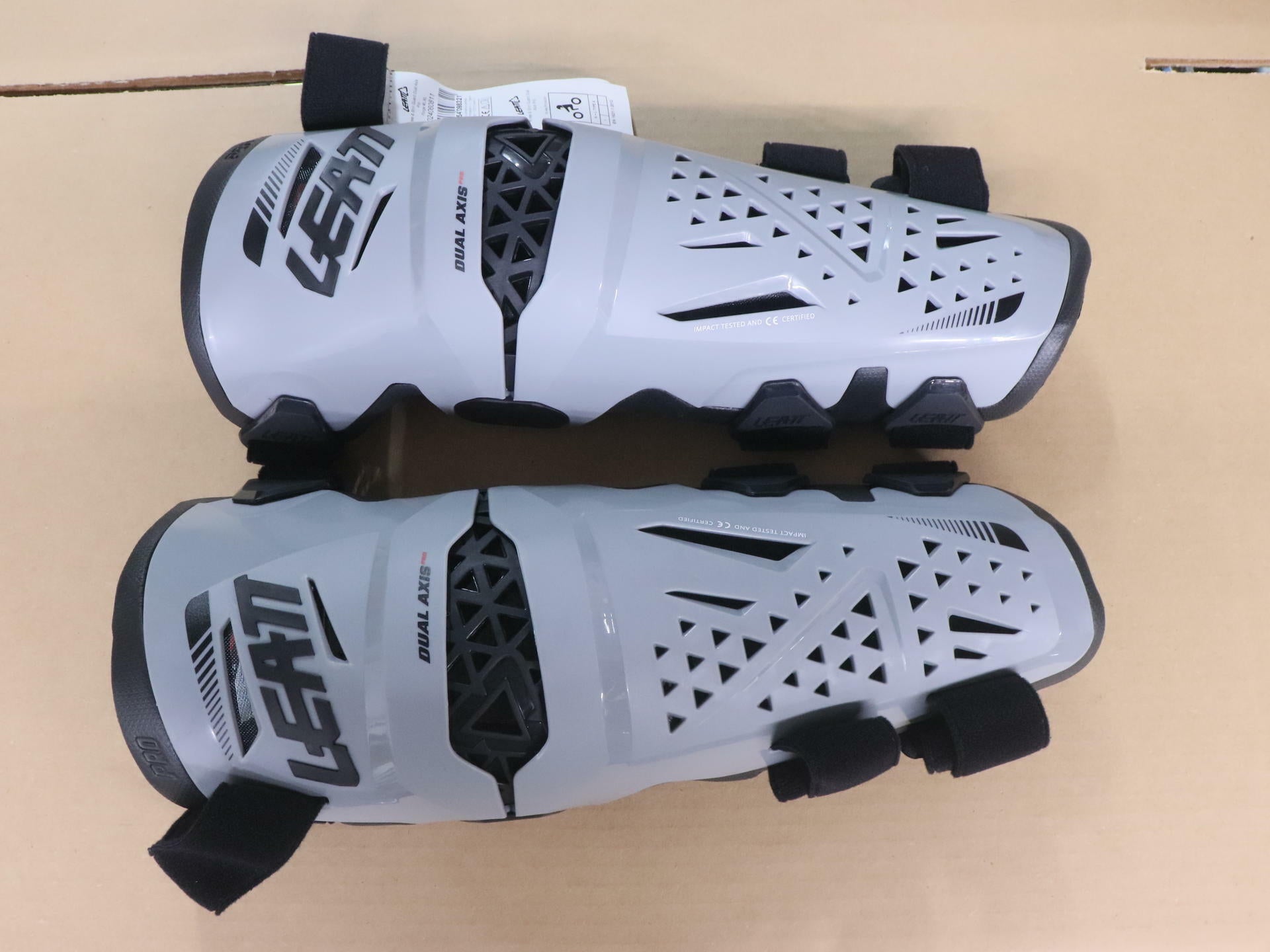 OPEN BOX - Leatt Knee & Shin Guard Protector Dual Axis Pro Forge Gray L/XL
