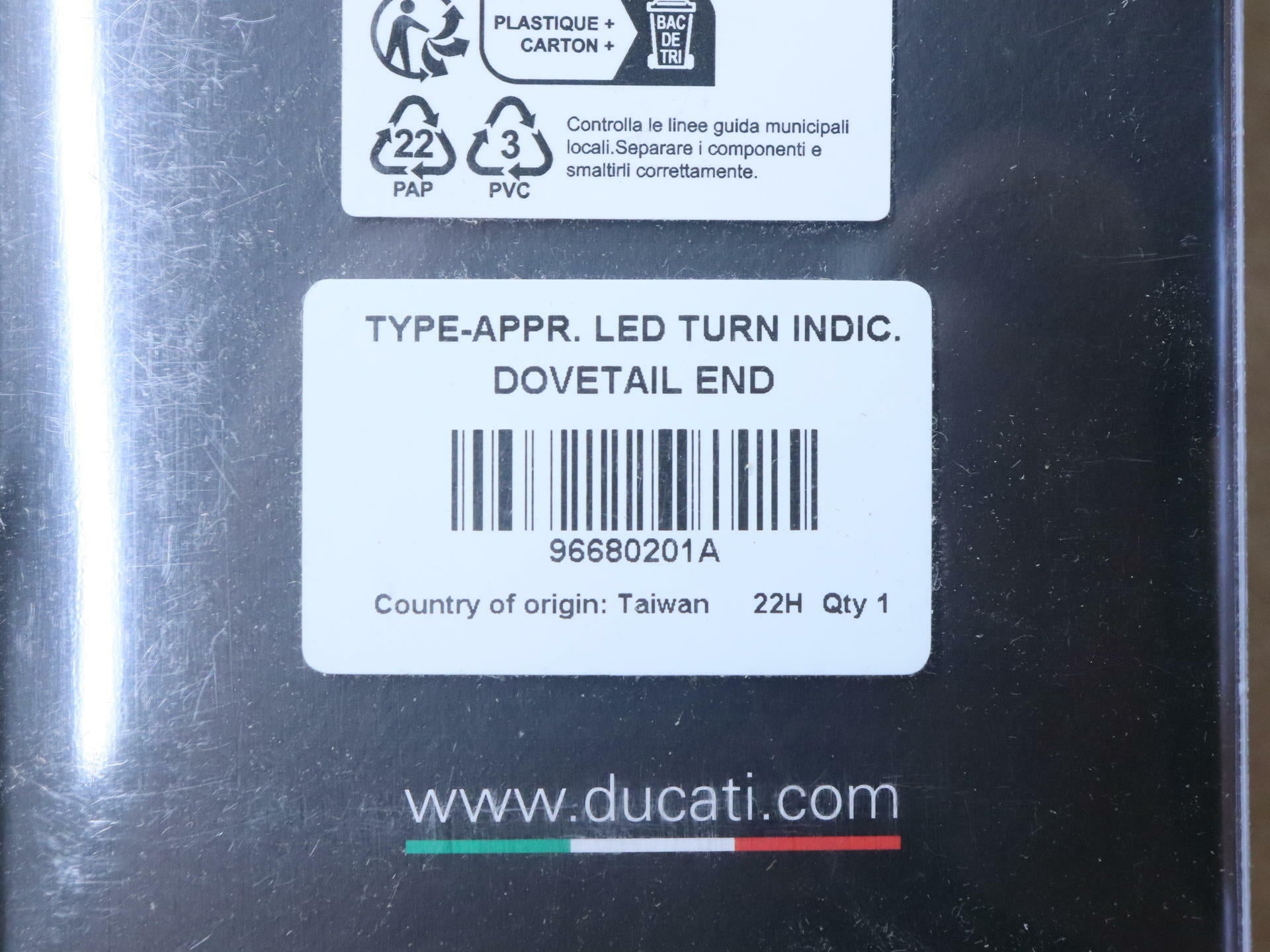 OPEN BOX - OEM Ducati Hypermotard LED Turn Signal Blinker Set - 96680201A