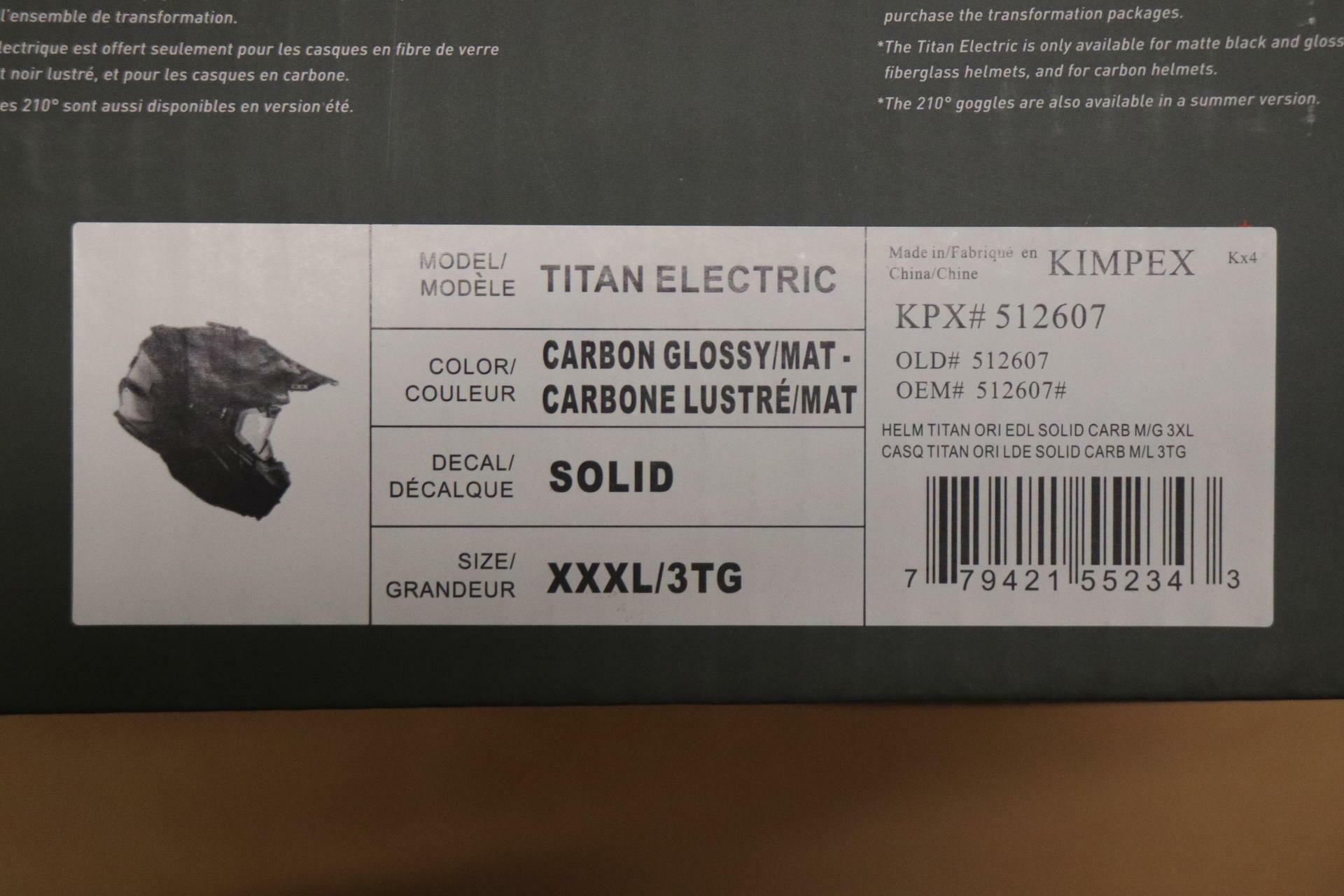 CKX Titan Original Carbon Electric Combo Helmet 3XL 512607 - Open Box