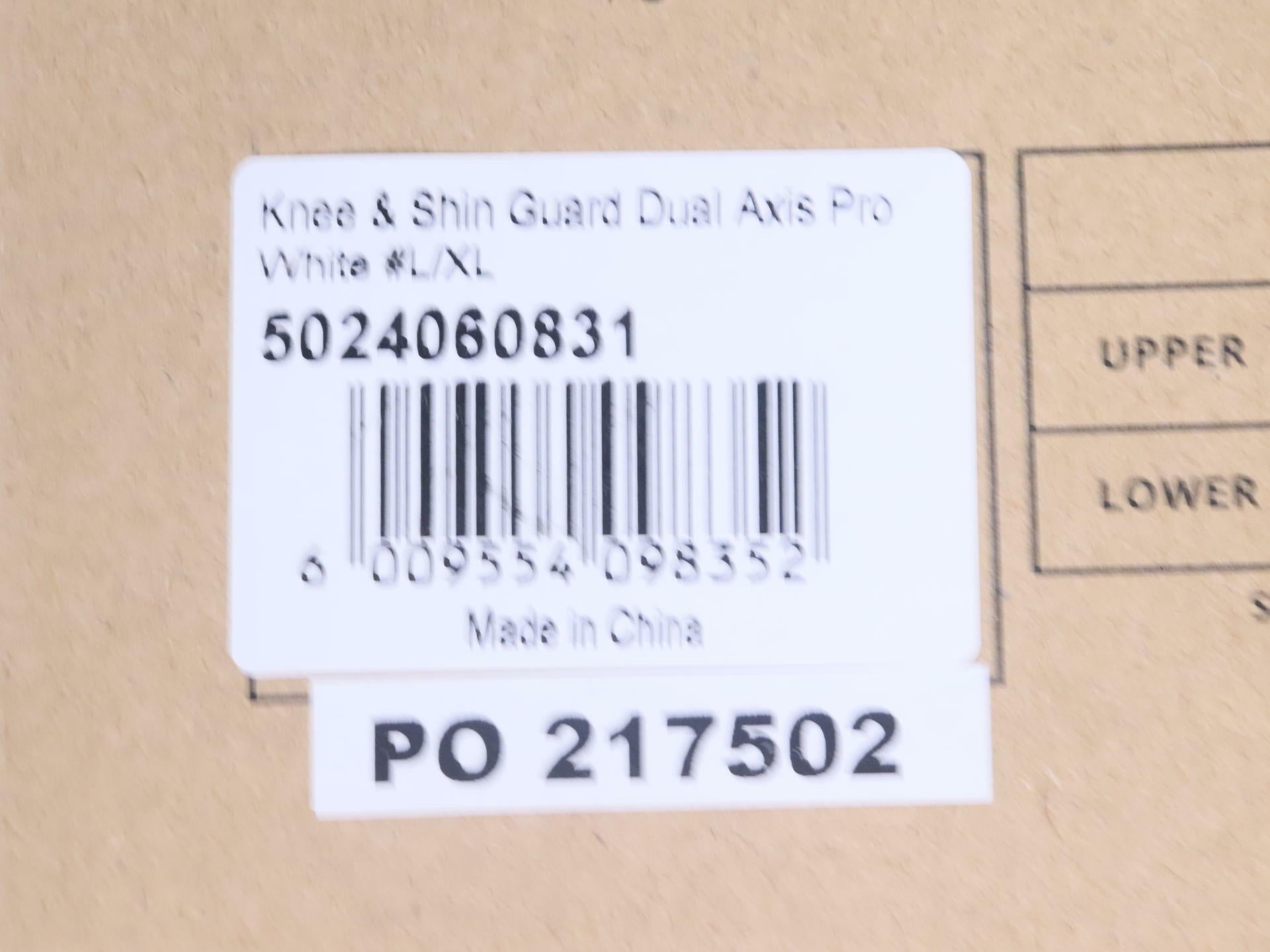 OPEN BOX - Leatt Knee & Shin Guard Protector Dual Axis Pro White L/XL 5024060831