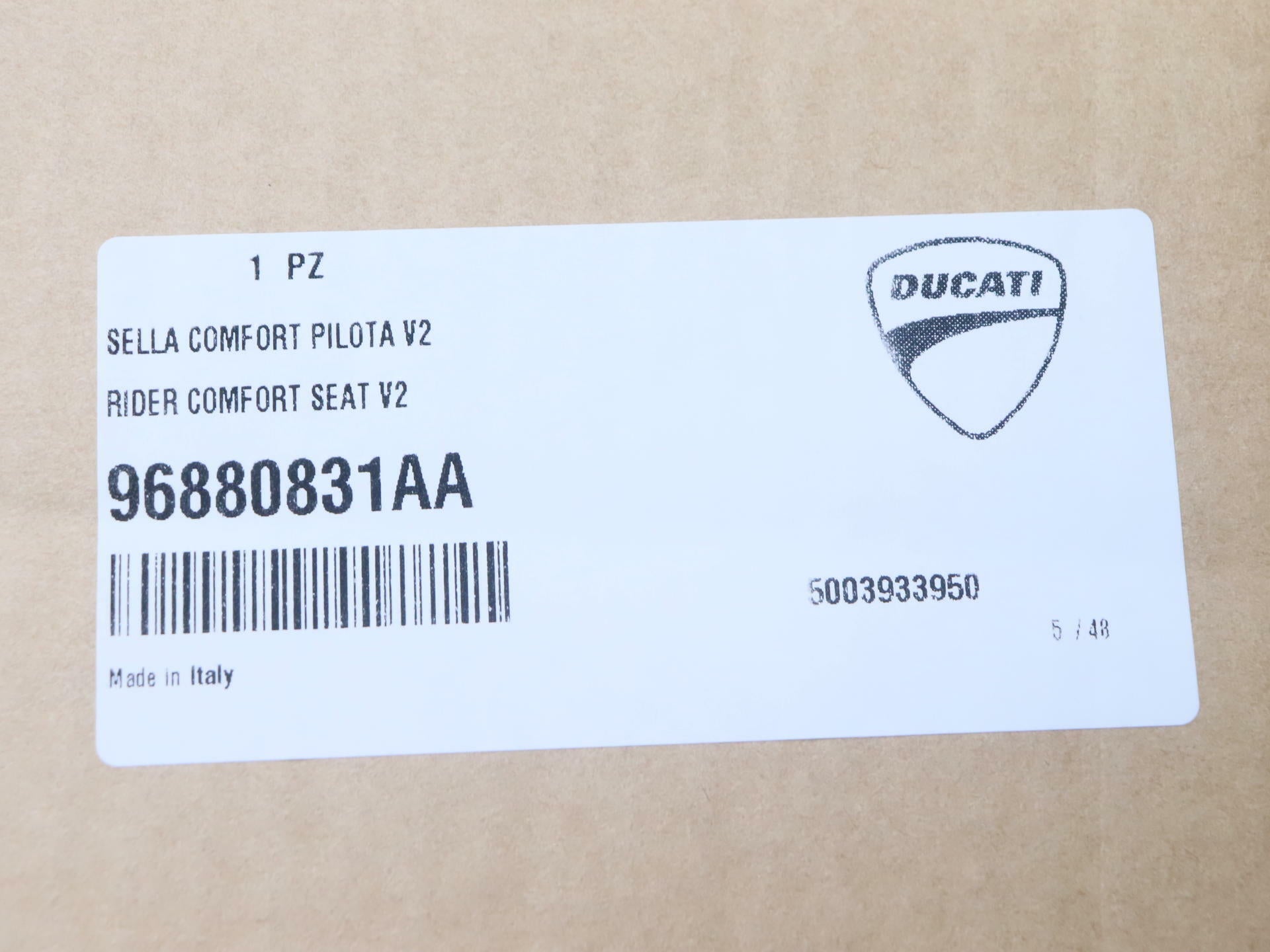 OEM Ducati Panigale V2 Rider Comfort Seat +20mm Black - 96880831AA - Open Box
