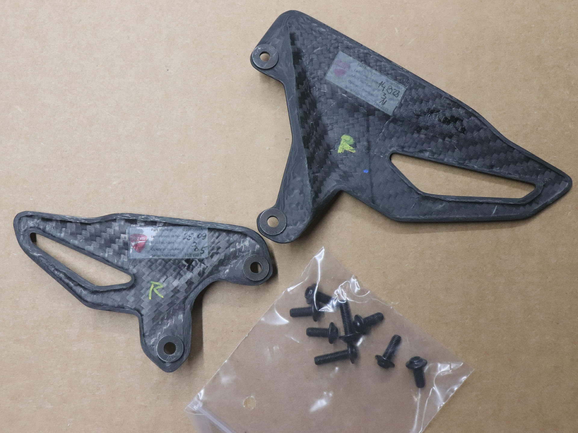 Ducati Streetfighter Carbon Fiber Heel Guards Rearset 96981062A - Open Box