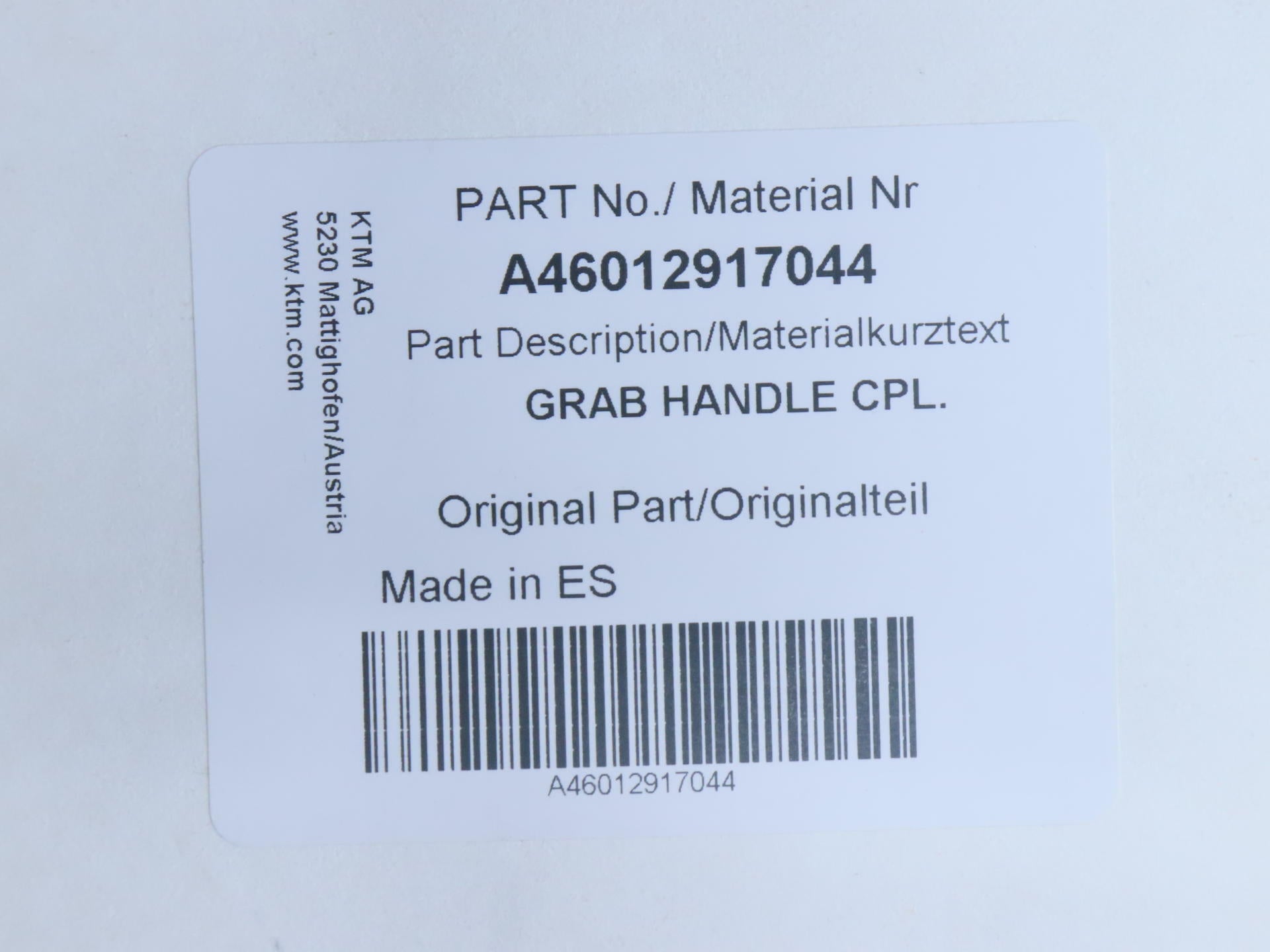 OPEN BOX - KTM Grip Handle Husqvarna Motorcycles GasGas (2024+) - A46012917044