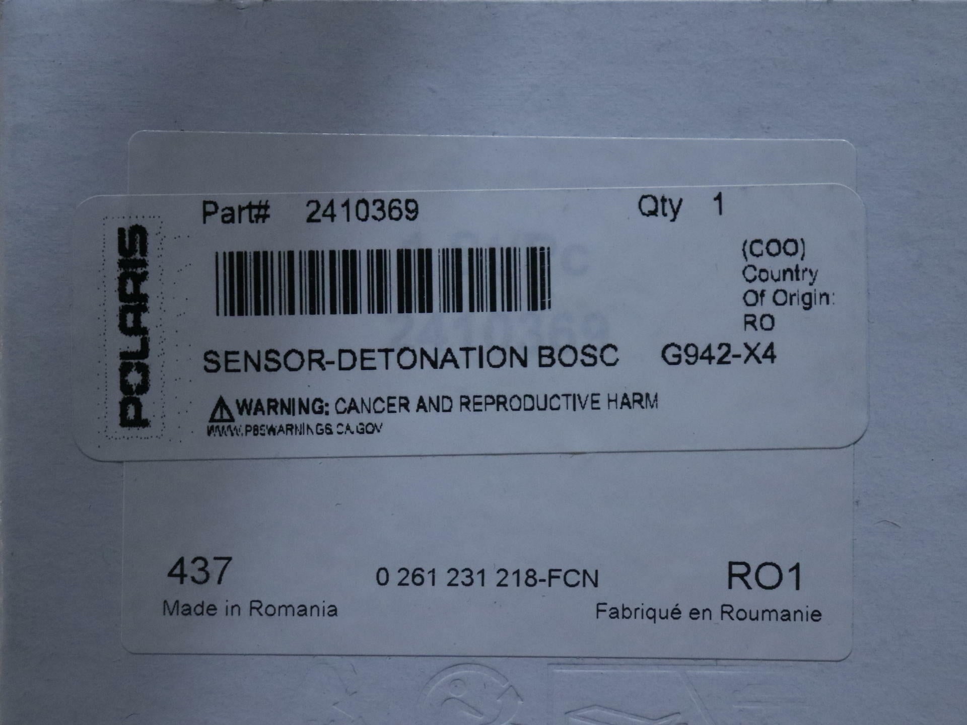 OEM Polaris Detonation Bosch Sensor RZR Turbo RMK 600 800 900 2410369 - Open Box