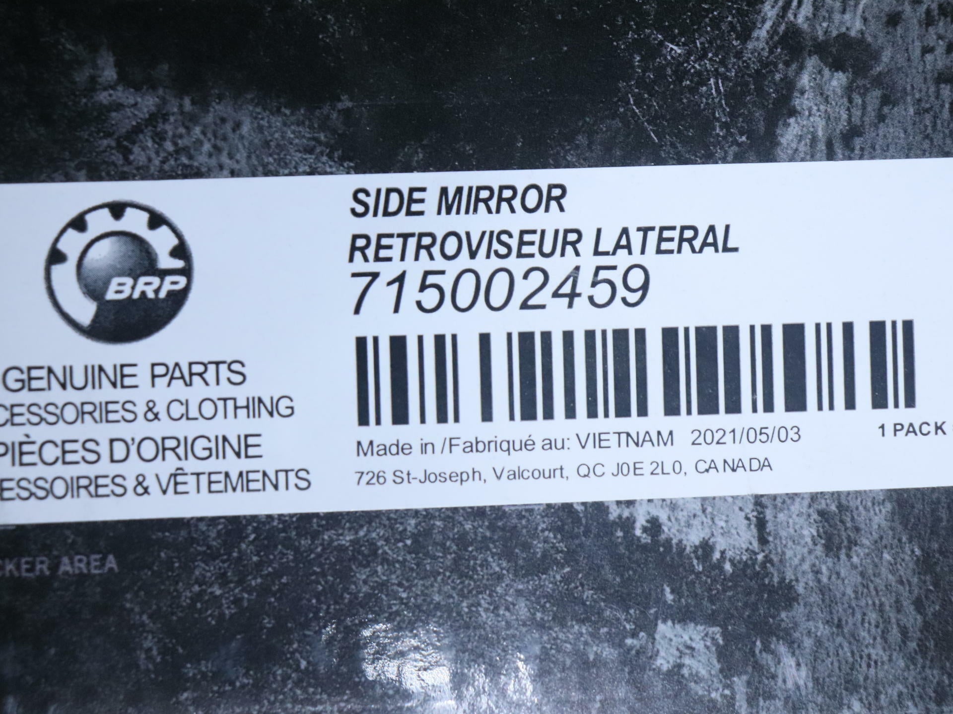 OEM Can-Am Defender Heavy Duty Aluminum Side Mirror 715002459 - Open Box