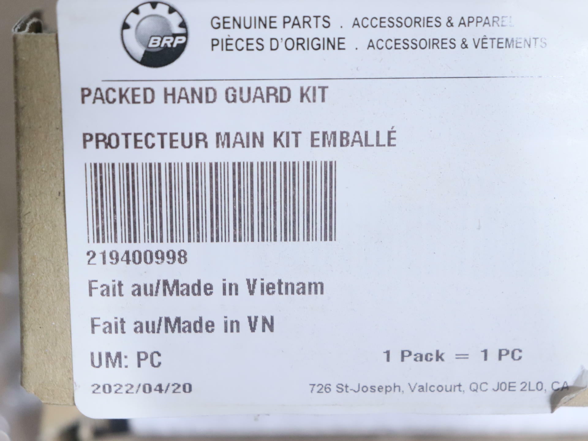 Can-Am Ryker Aluminum Handguard Set Black All Models OEM 219400998 - Open Box
