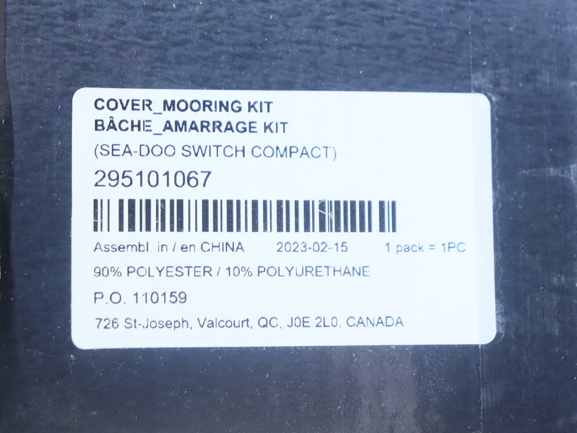 OPEN BOX - OEM Sea-Doo Switch Compact Mooring Cover Kit - 295101067