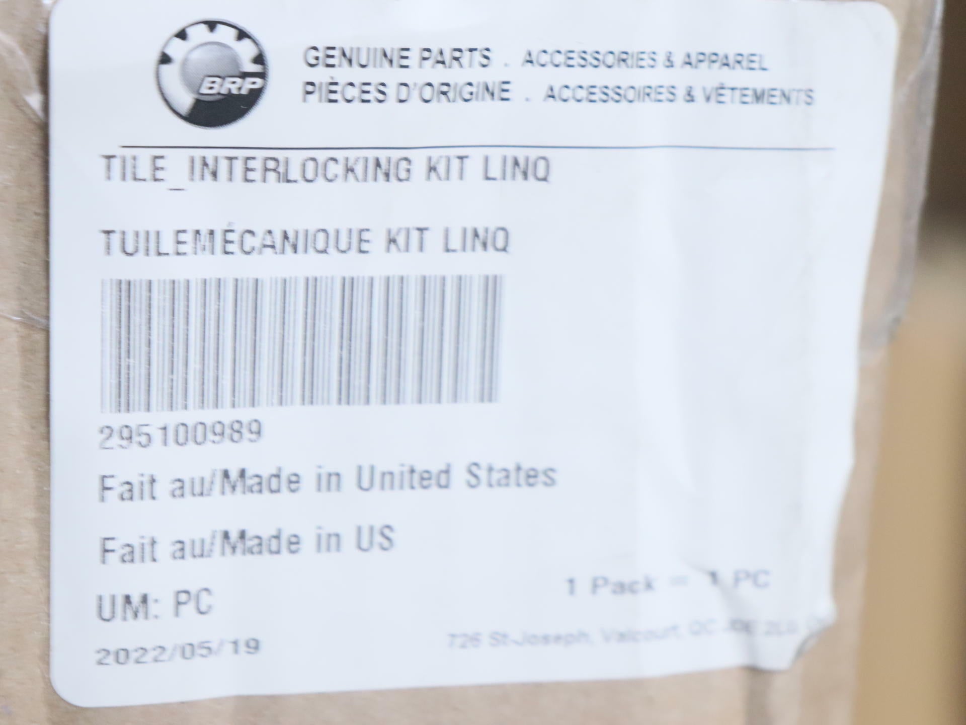 Sea-Doo Switch LinQ Cargo Tile Interlocking OEM 295100989 - Open Box