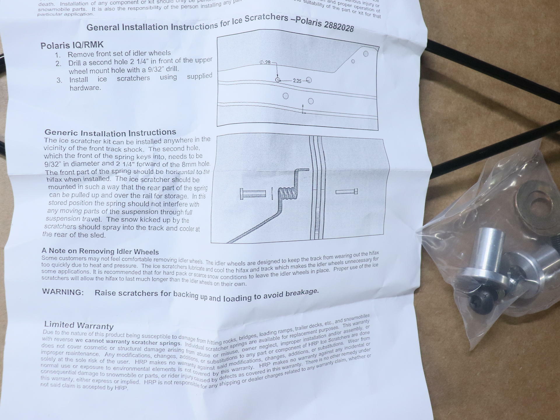 OPEN BOX - OEM Polaris Ice Scratchers RMK 650 850 Patriot Khaos - 2882028