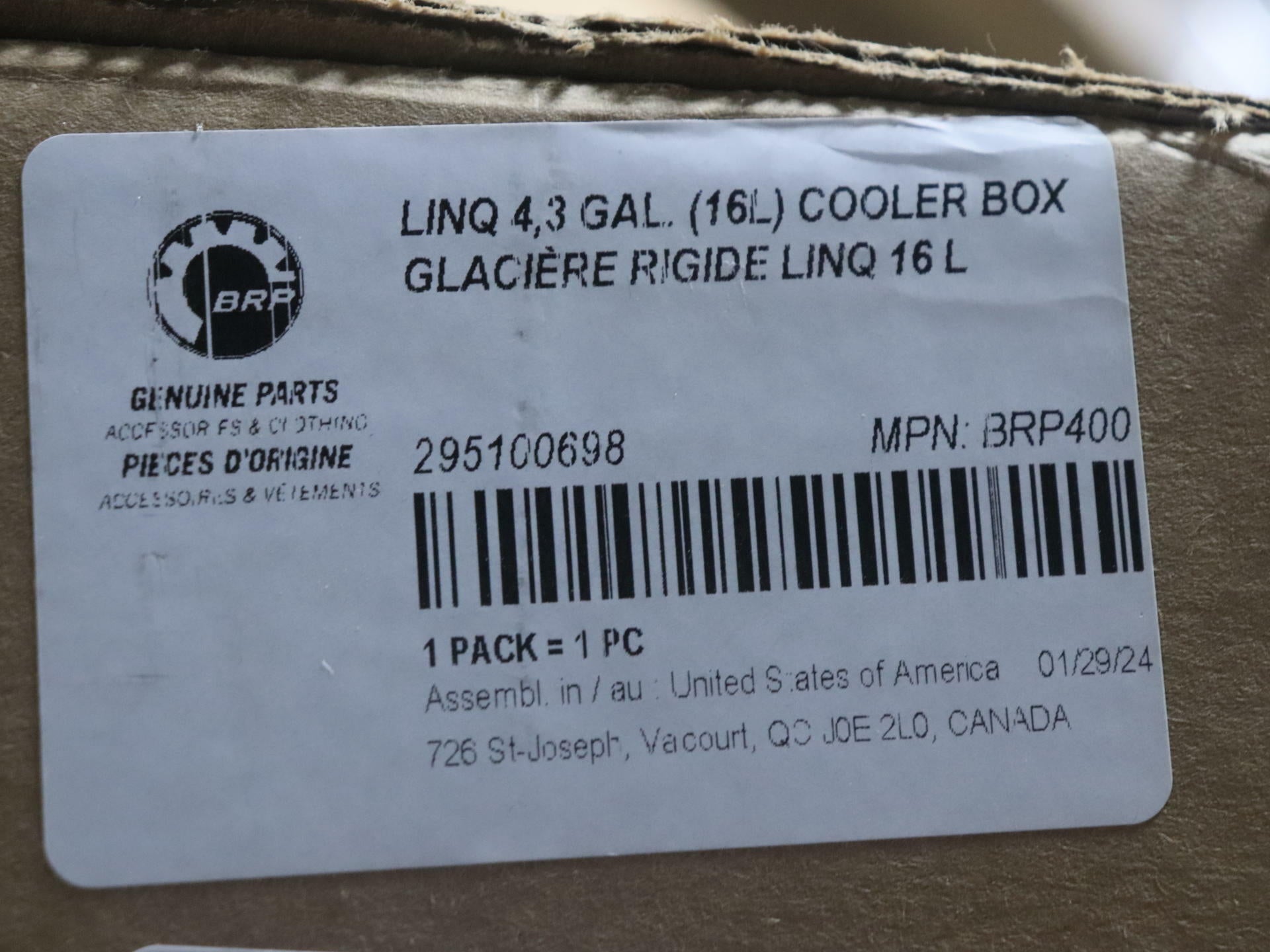 OPEN BOX - OEM Sea-Doo Sea-Doo LinQ Cooler 4.2 Gal (16 L) - 295100698