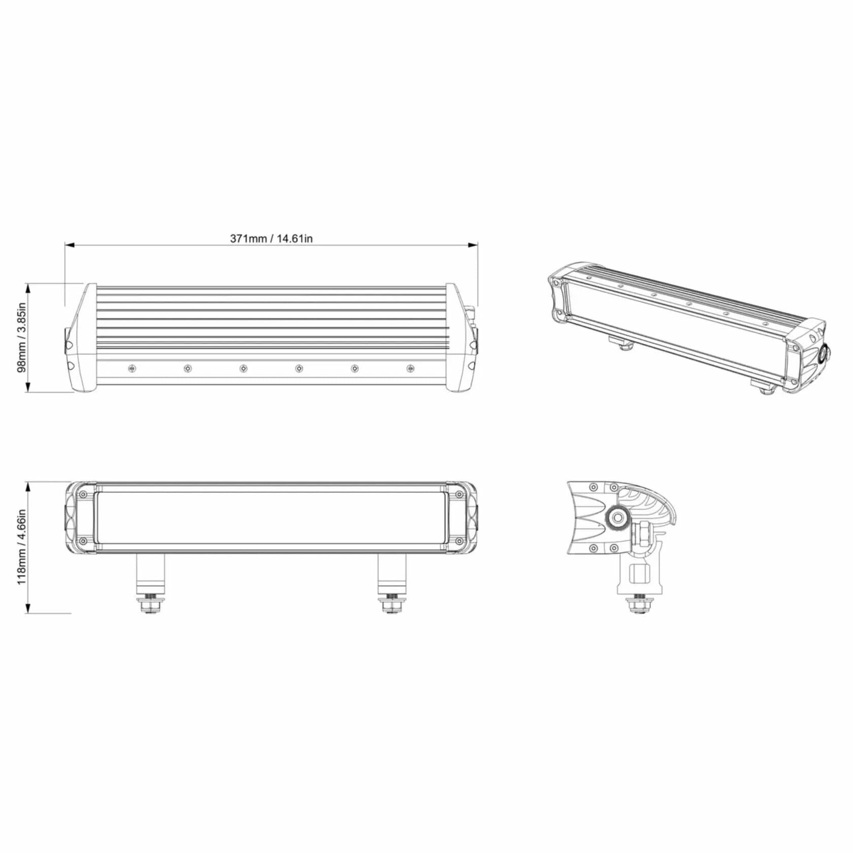 Can-Am OEM 15" (38 cm) Double Stacked LED Light Bar (90 W), 715002934