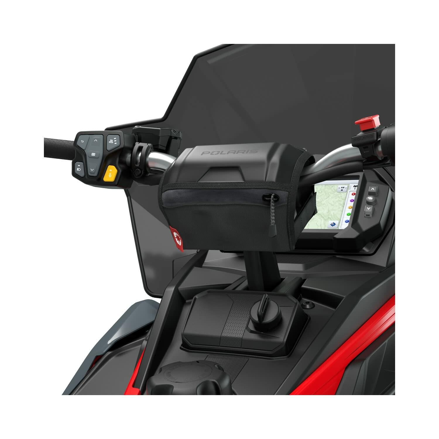Polaris Snowmobile MATRYX Trail Handlebar Pad, Black, for Document Storage - Part 2890614