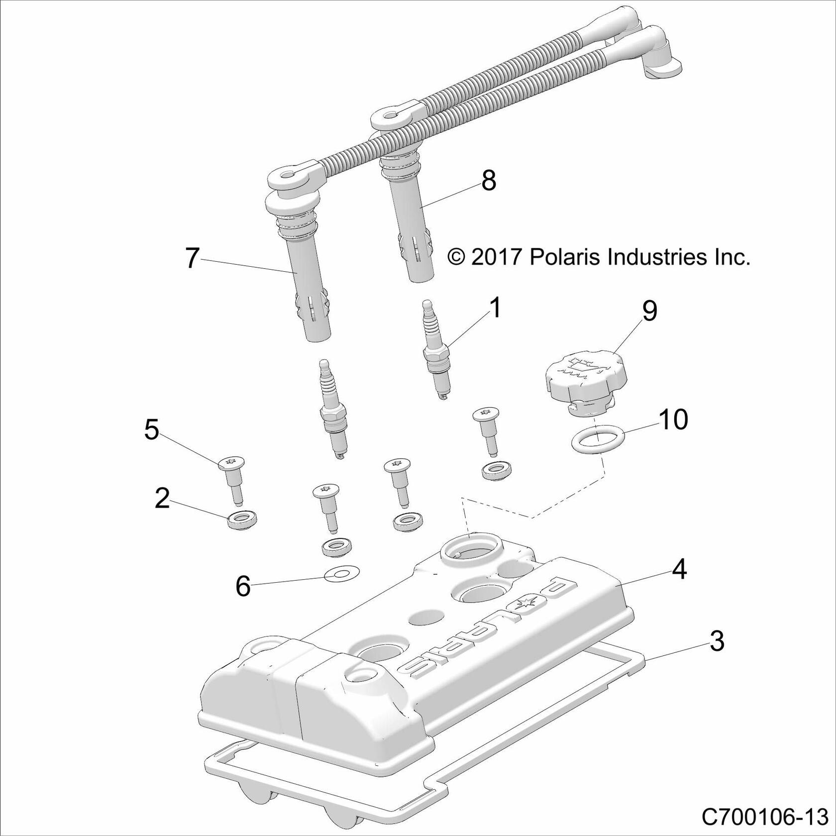 Polaris RZR PTO Spark Plug Ignition Wire Genuine OEM 4017695