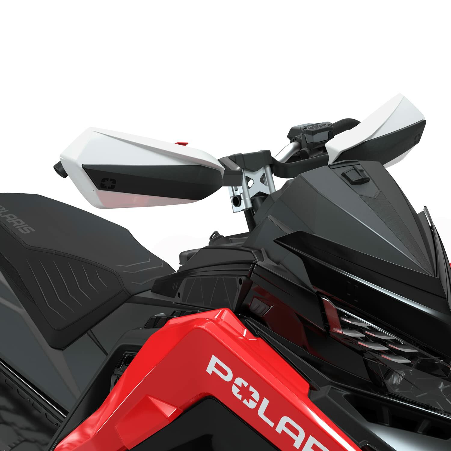 Polaris Snowmobile MATRYX Defend Handguards, Pair, White Lightning, for Specific Switchback Assault 146, Switchback XC 146, INDY Adventure 137, INDY XC 137, INDY VR1 129 Models and More - 2884616-599