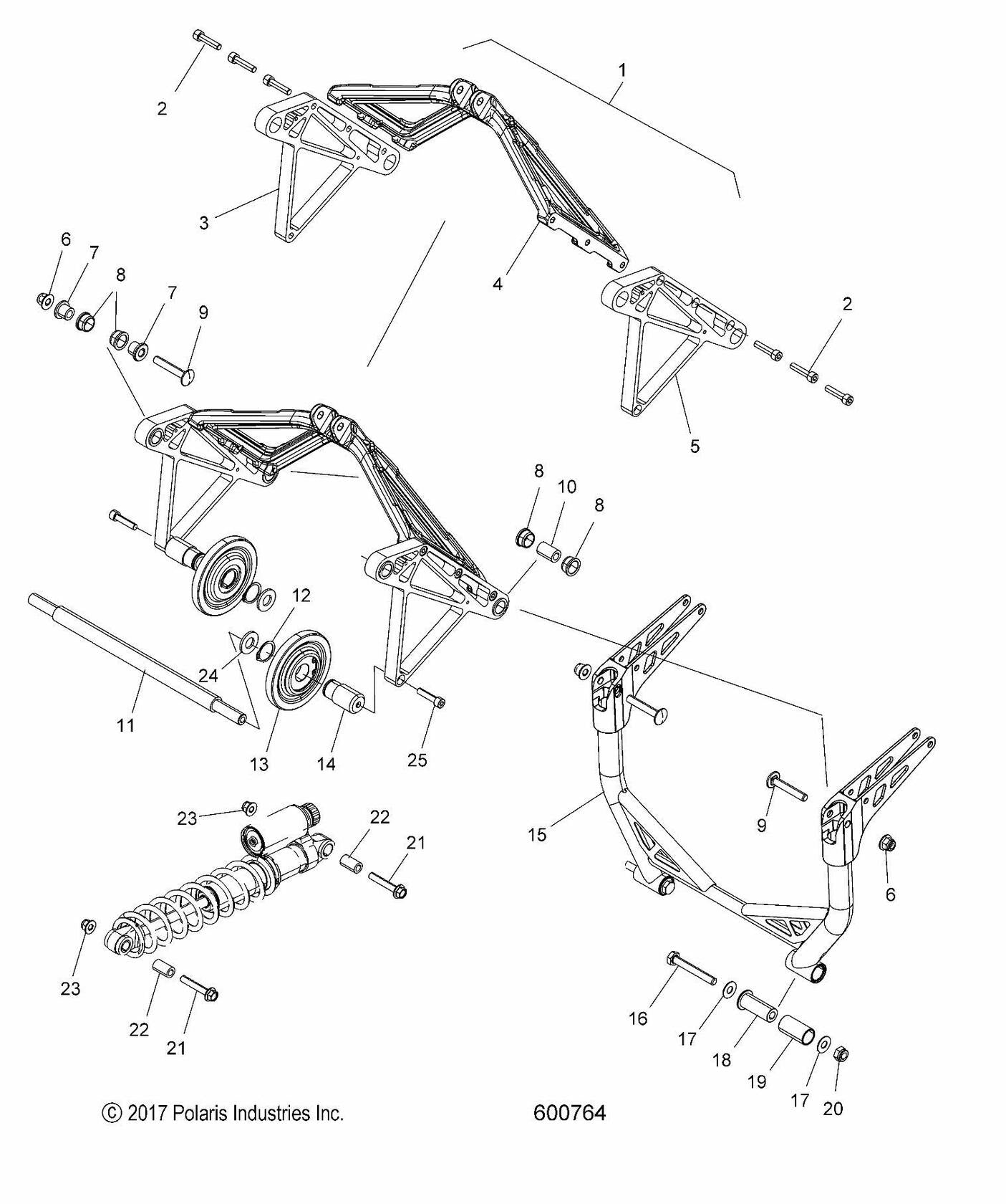 Polaris Snowmobile Wheel Carrier Assembly, Genuine OEM Part 1590538, Qty 1