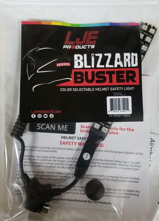 LJE Blizzard Buster Snowmobile Helmet LED Safety Light LJE-BB-CSHSL-10