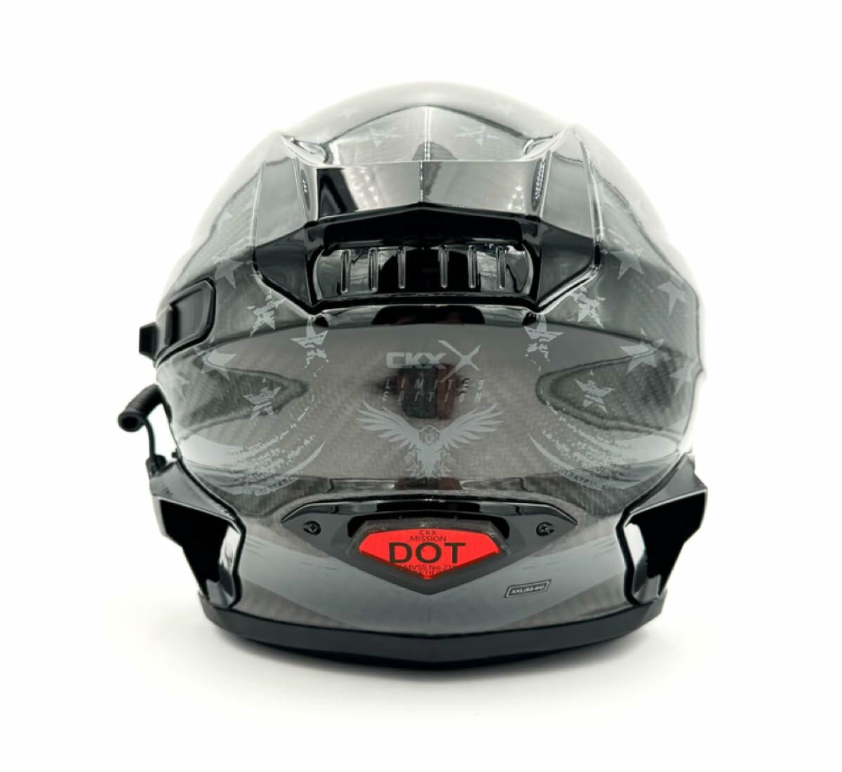 LJE Blizzard Buster for CKX Mission Helmet Safety Light Gloss Black BBM-001-01
