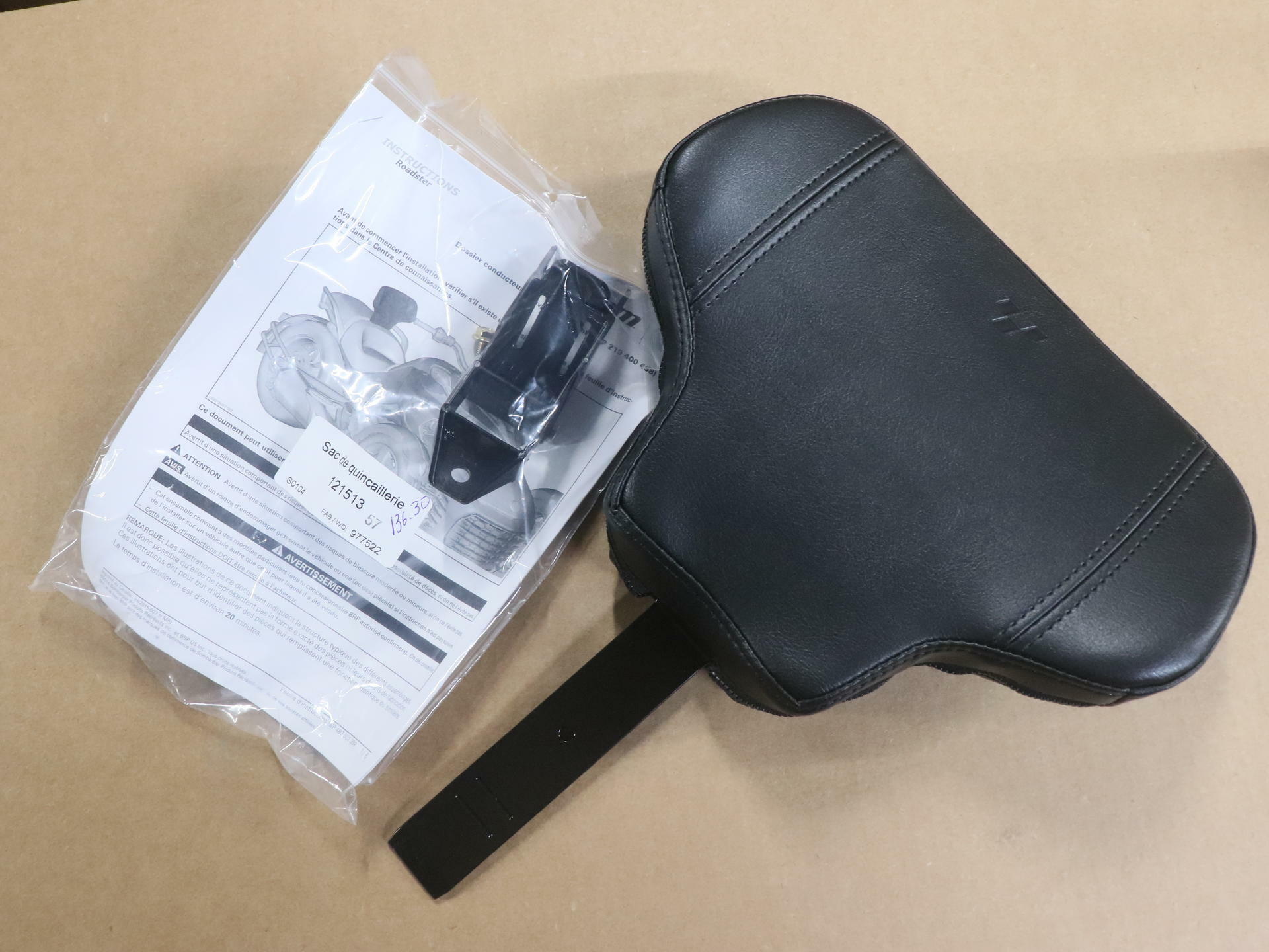 OPEN BOX - OEM Can-Am Driver Backrest Detachable Spyder F3 - 219400498