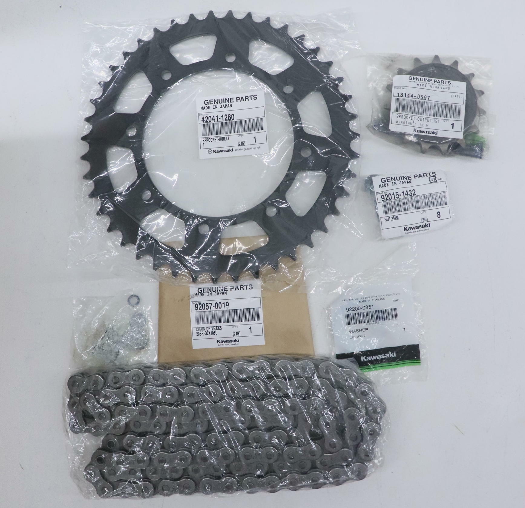 Kawasaki OEM Drive Chain Sprocket Kit KLR650 2014-2018 - 99996-5008 - Open Box