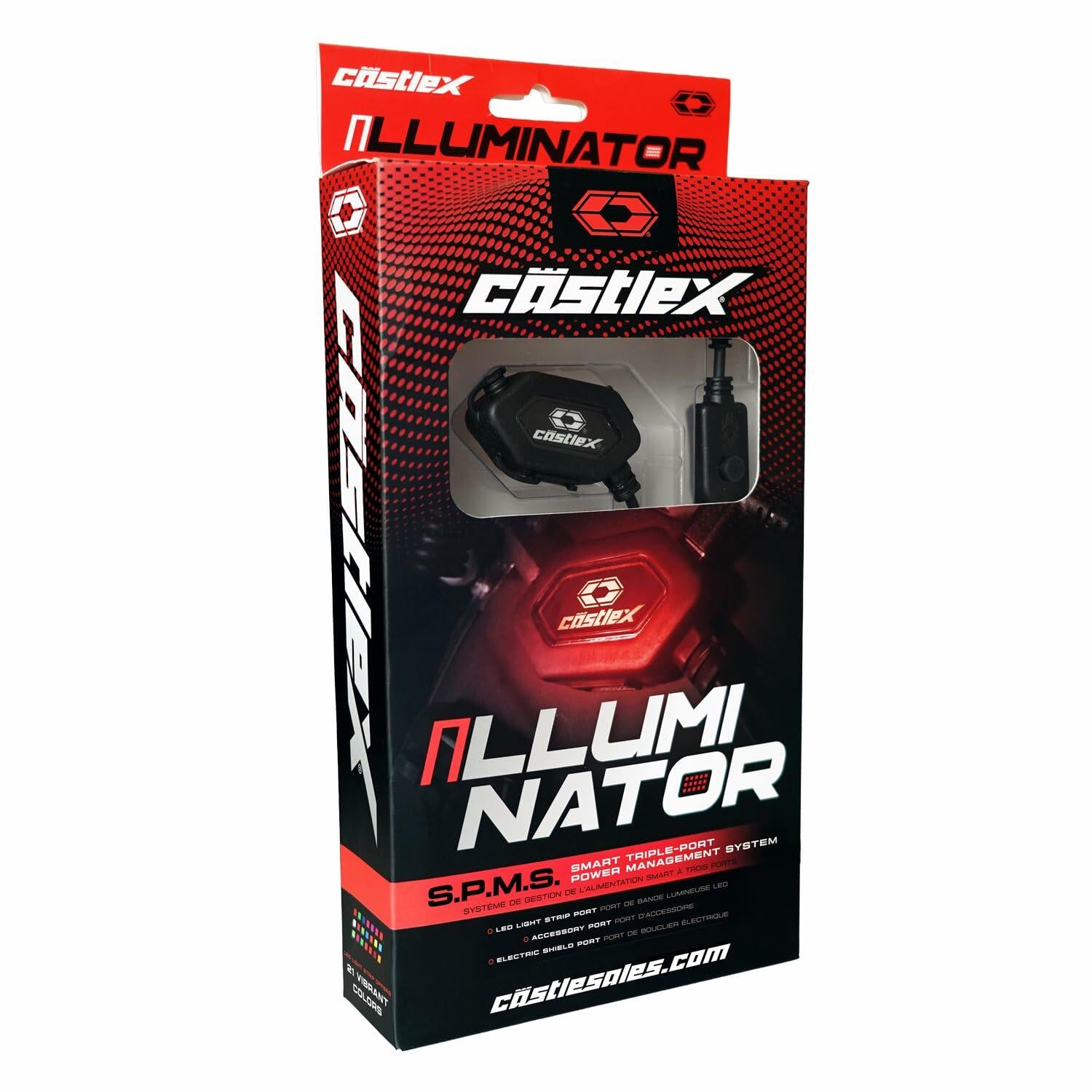 Castle X Illuminator Motorcycle, Bike, Snow Helmet LED Light Kit - 21 Vibrant Colors