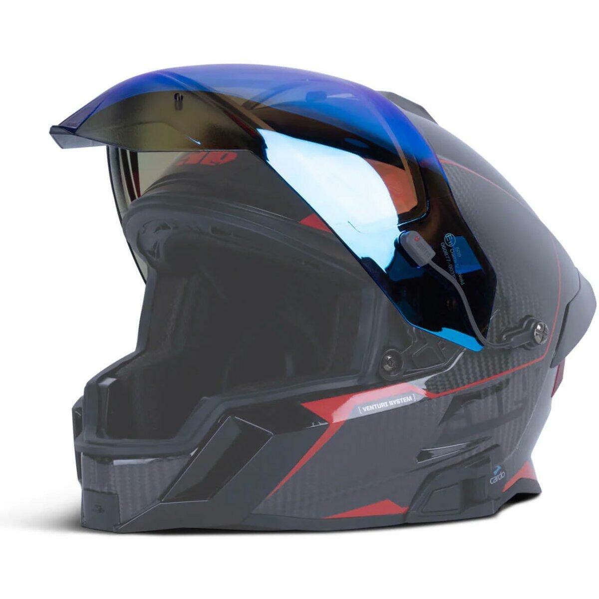 509 Delta V Electric Face Shield Sapphire Mirror - F01016400-000-201 - Open Box