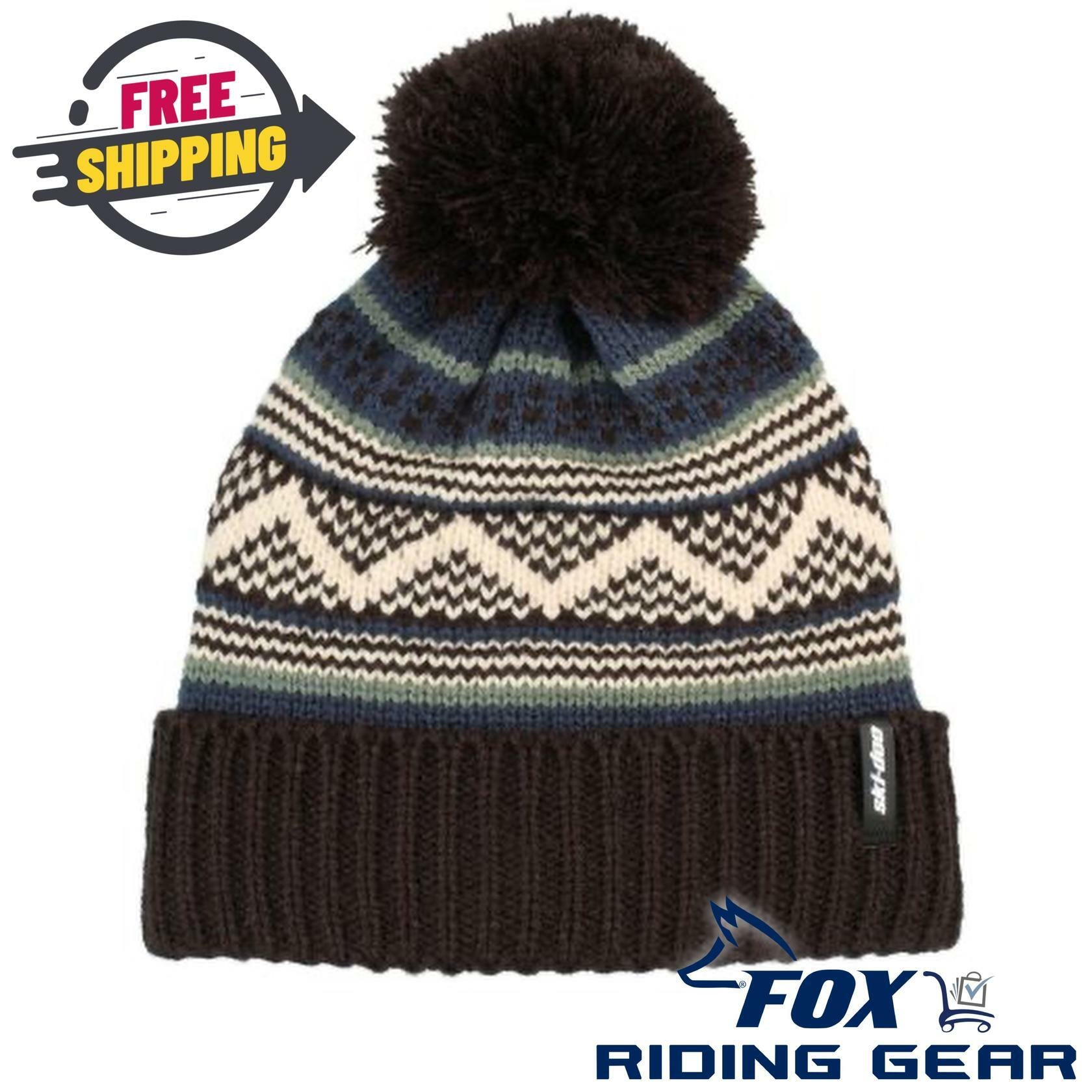 OPEN BOX - Ski-Doo Pom-Pom Knit Beanie Hat Ice - Adult One Size - 4548160038