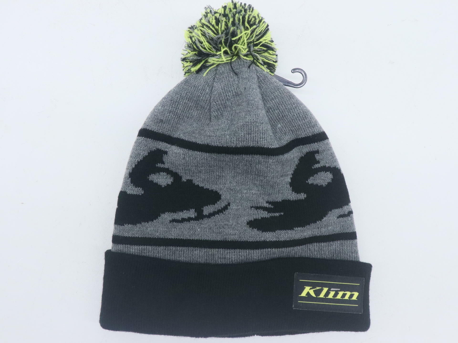 OPEN BOX - Klim Bomber Beanie Hat Black Grey- Adult One Size - 6028-002-000-000