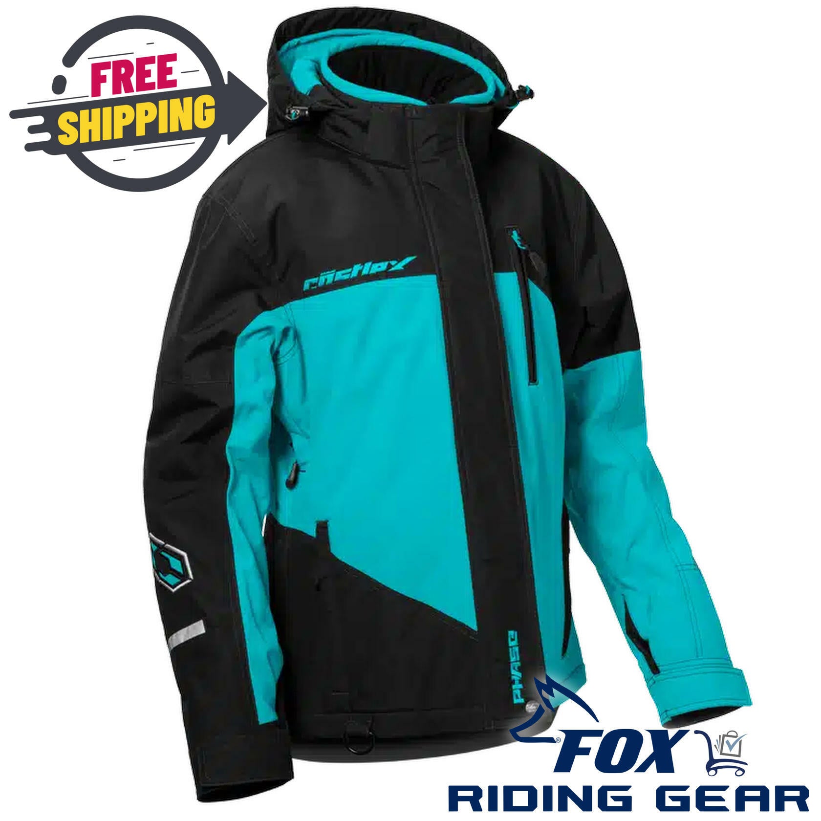 Castle X Phase Women's Snowmobile Jacket Black Turquoise 2XL 71-4229 - Open Box