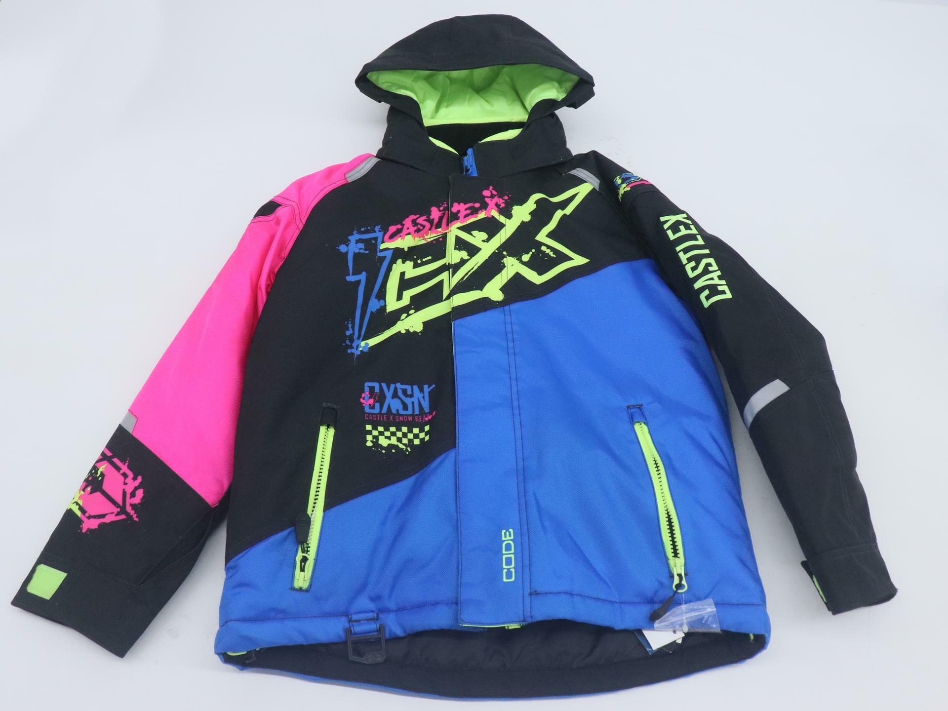 Castle X Code Youth Medium Snowmobile Jacket Blue Pink 72-8334 - Open Box