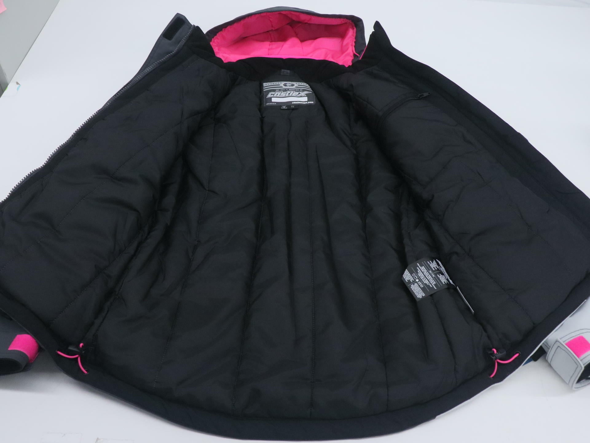 Castle X Womens Phase Snowmobile Jacket Silver Pink Glo SM 71-4242 - Open Box