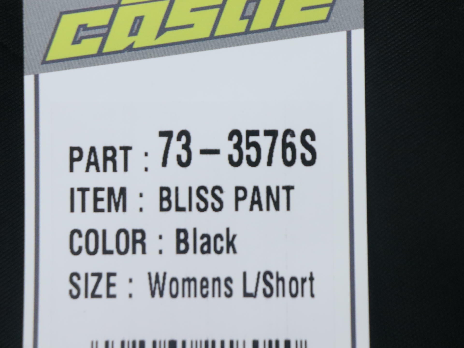 Castle X Bliss G2 Womens Snowmobile Pants Black Large Short 73-3576S - Open Box