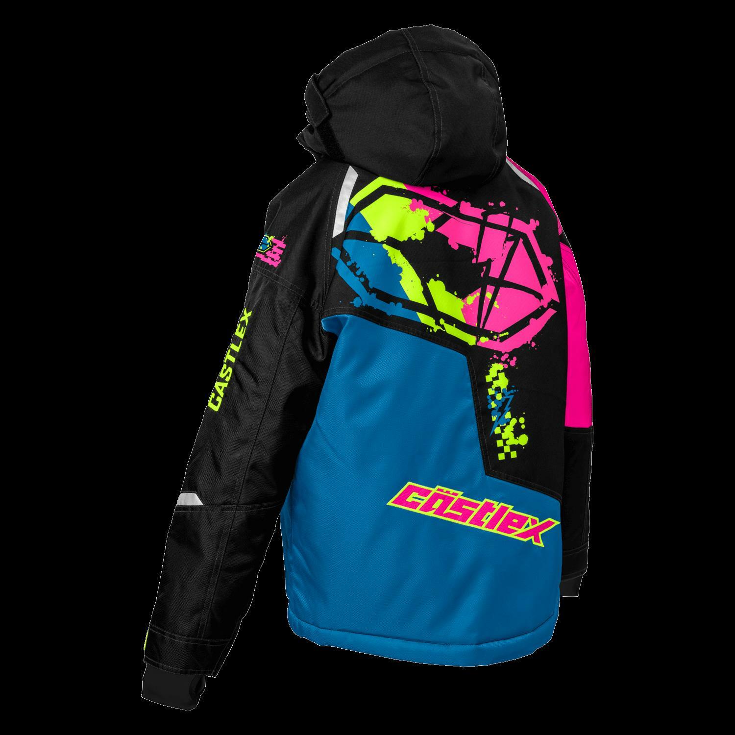 Castle X Code Youth Medium Snowmobile Jacket Blue Pink 72-8334 - Open Box