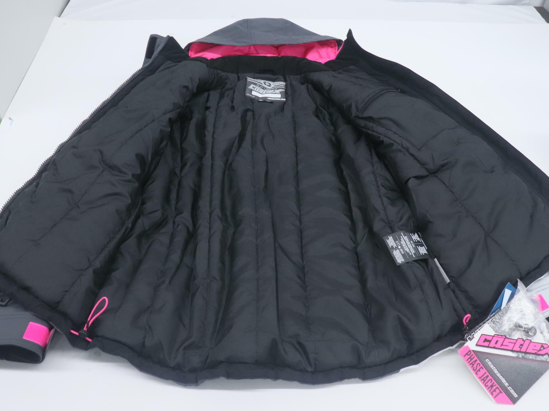 Castle X Phase Womens Snowmobile Jacket Silver Pink XL 71-4248 - Open Box
