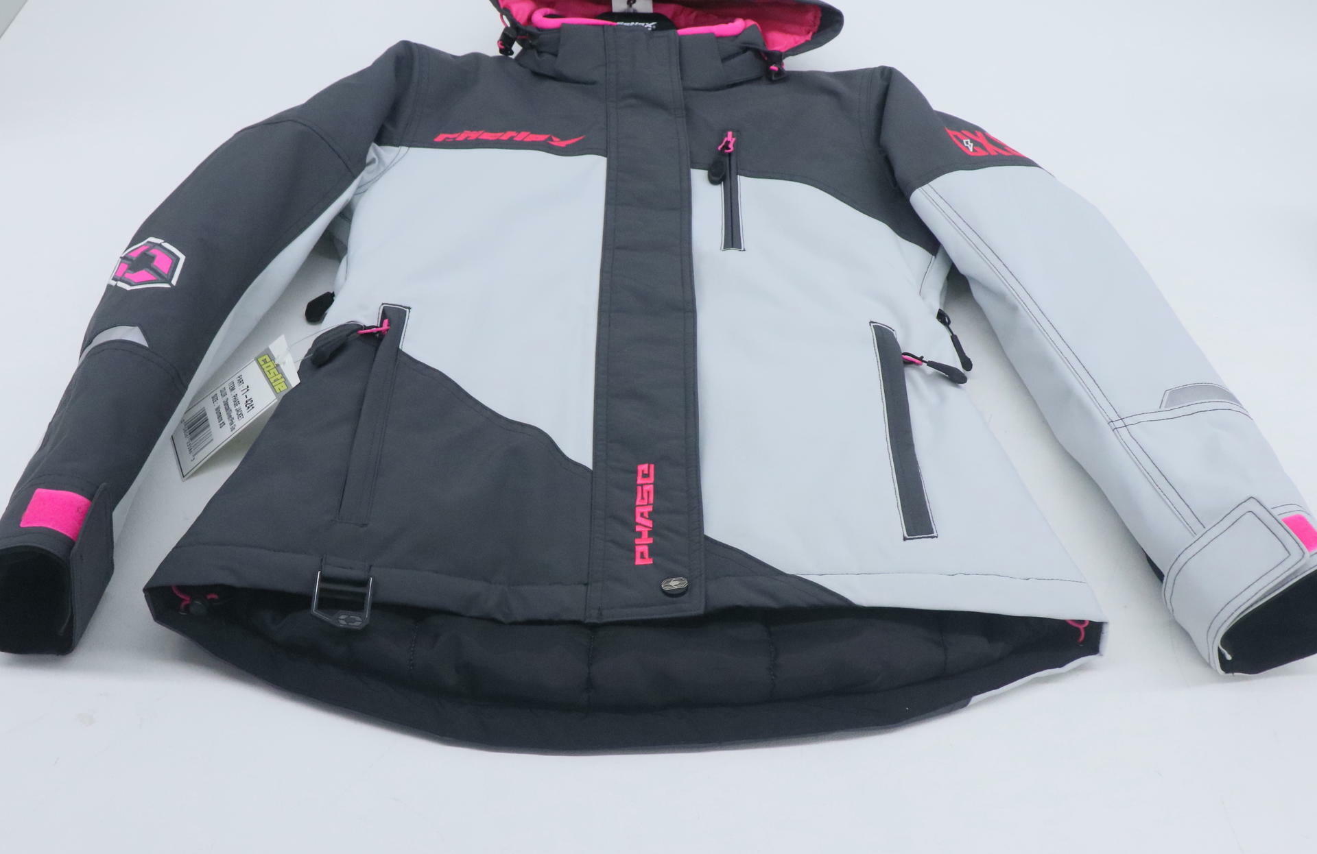 Castle X Womens Phase Snowmobile Jacket Silver Pink Glo XS 71-4241 - Open Box