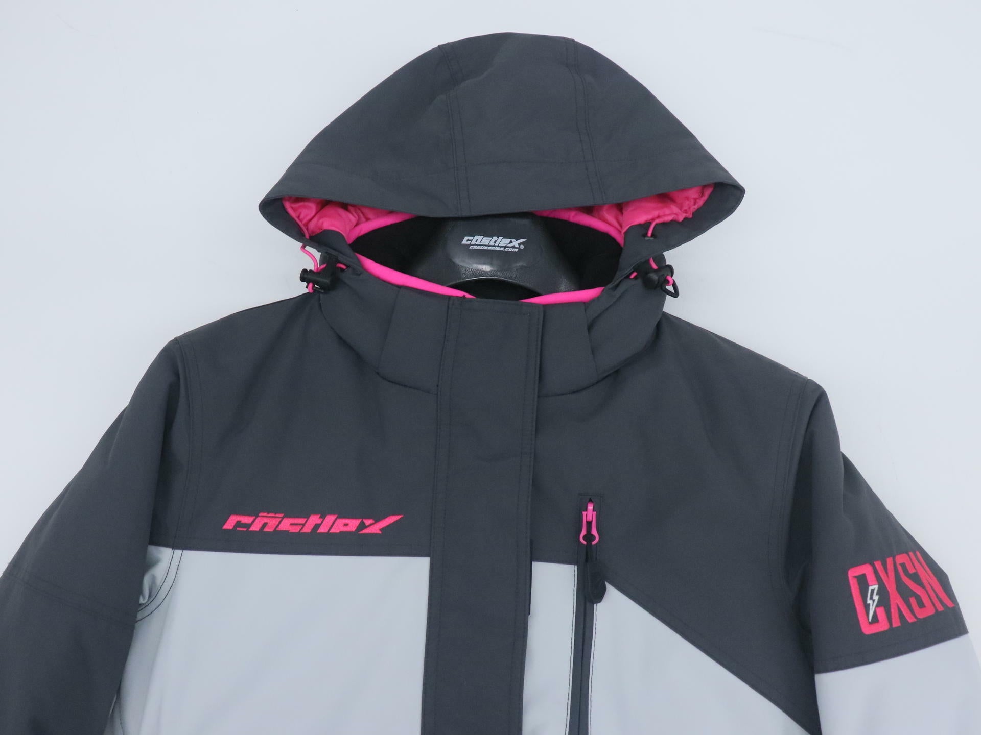 Castle X Womens Phase Snowmobile Jacket Silver Pink Glo SM 71-4242 - Open Box