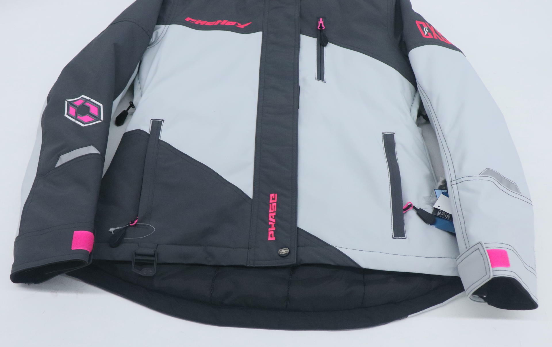 Castle X Womens Phase Snowmobile Jacket Silver Pink Glo SM 71-4242 - Open Box