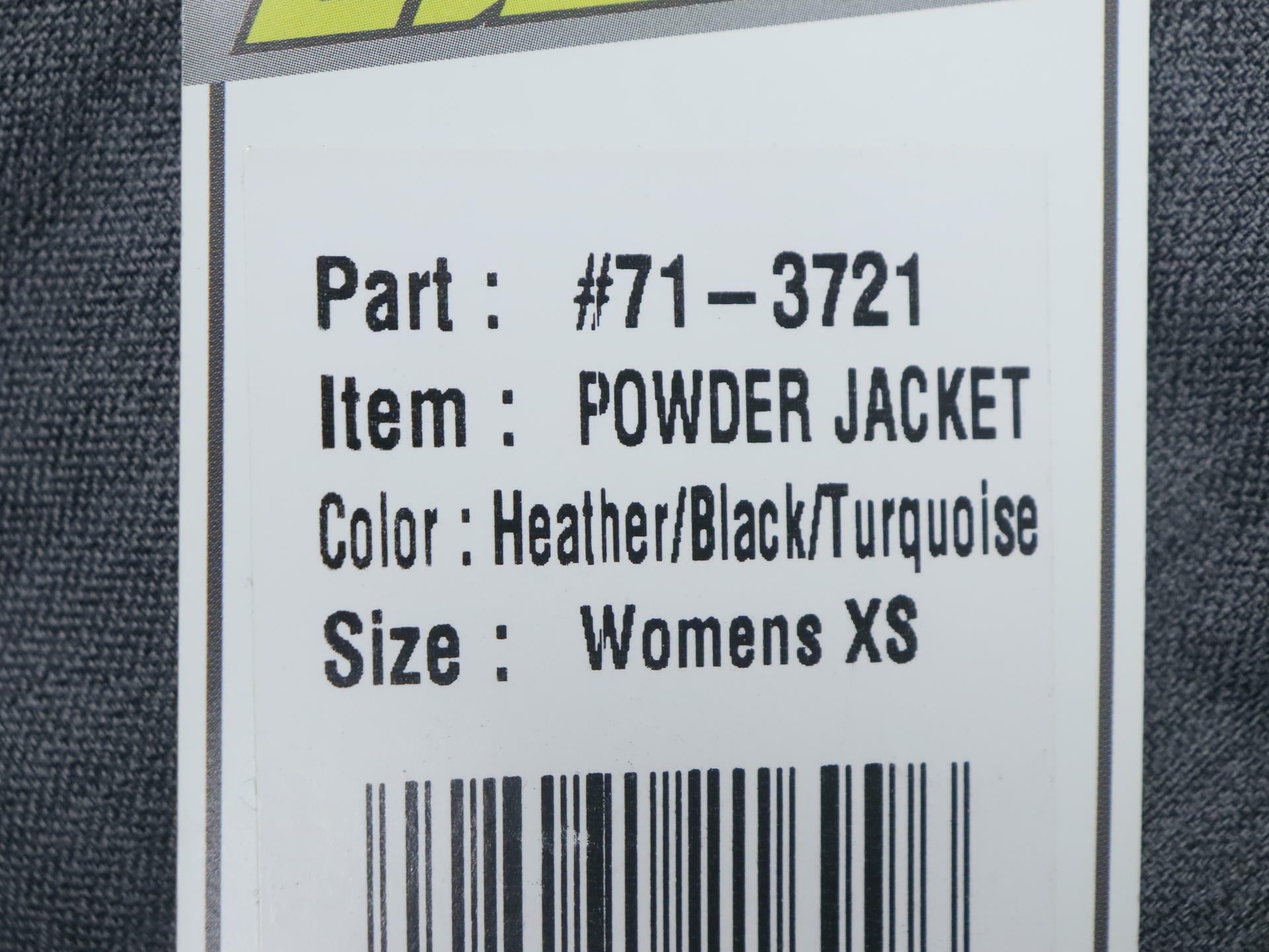 Castle X Women's Powder Winter Jacket Heather Black Turq XS 71-3721 - Open Box