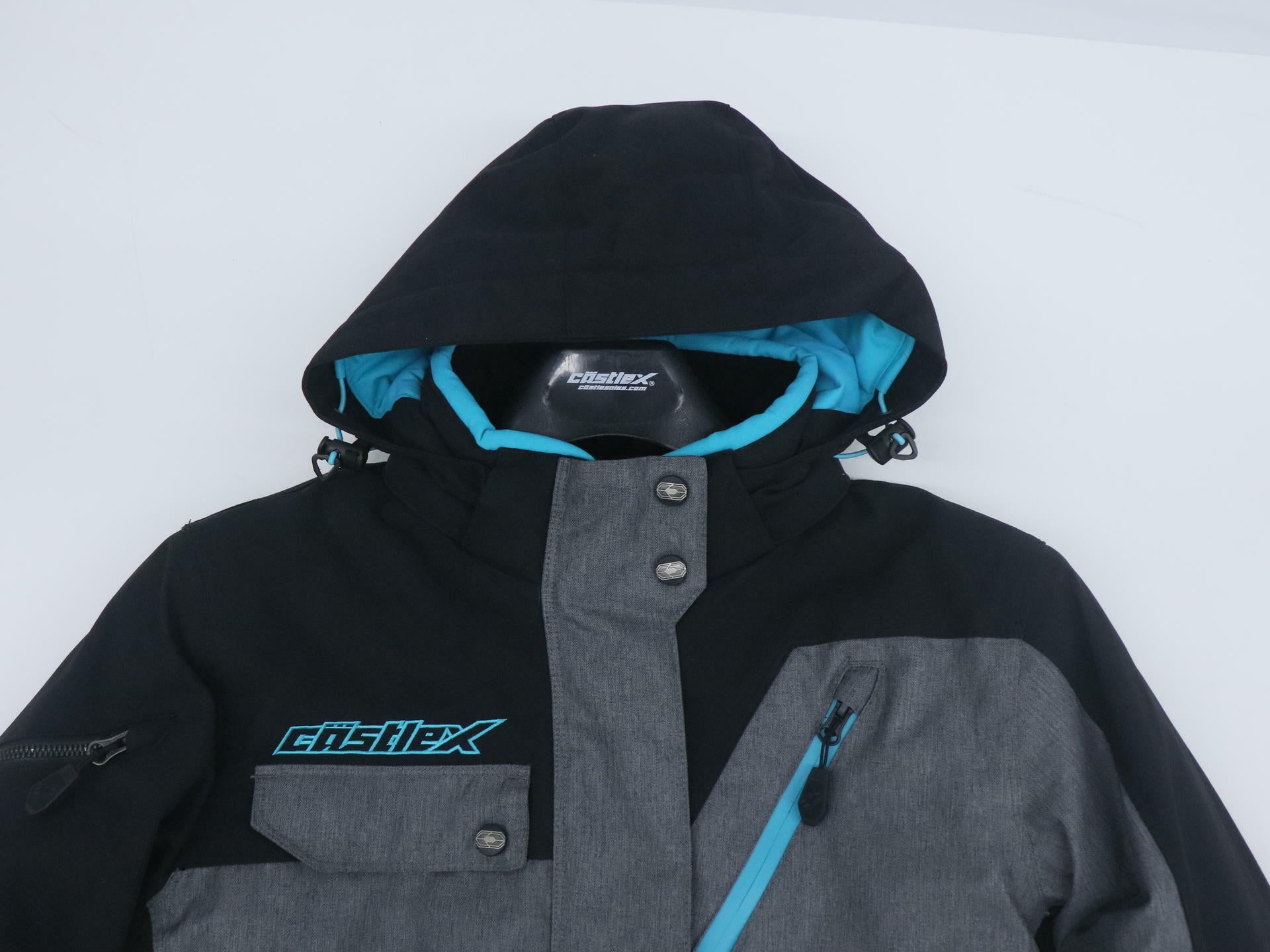 Castle X Women's Powder Winter Jacket Heather Black Turq XS 71-3721 - Open Box