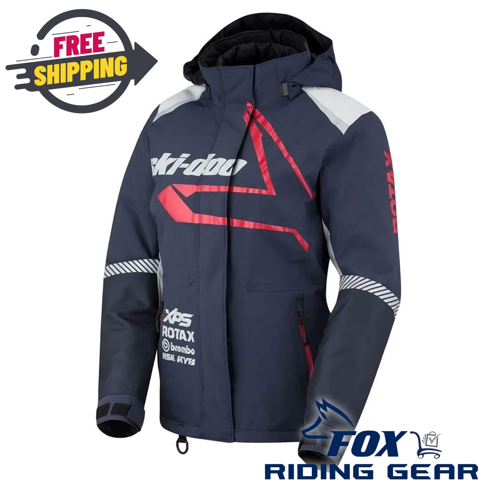 Ski-Doo X-Team Womens Snowmobile Jacket Marine Navy Medium 4409450616 - Open Box