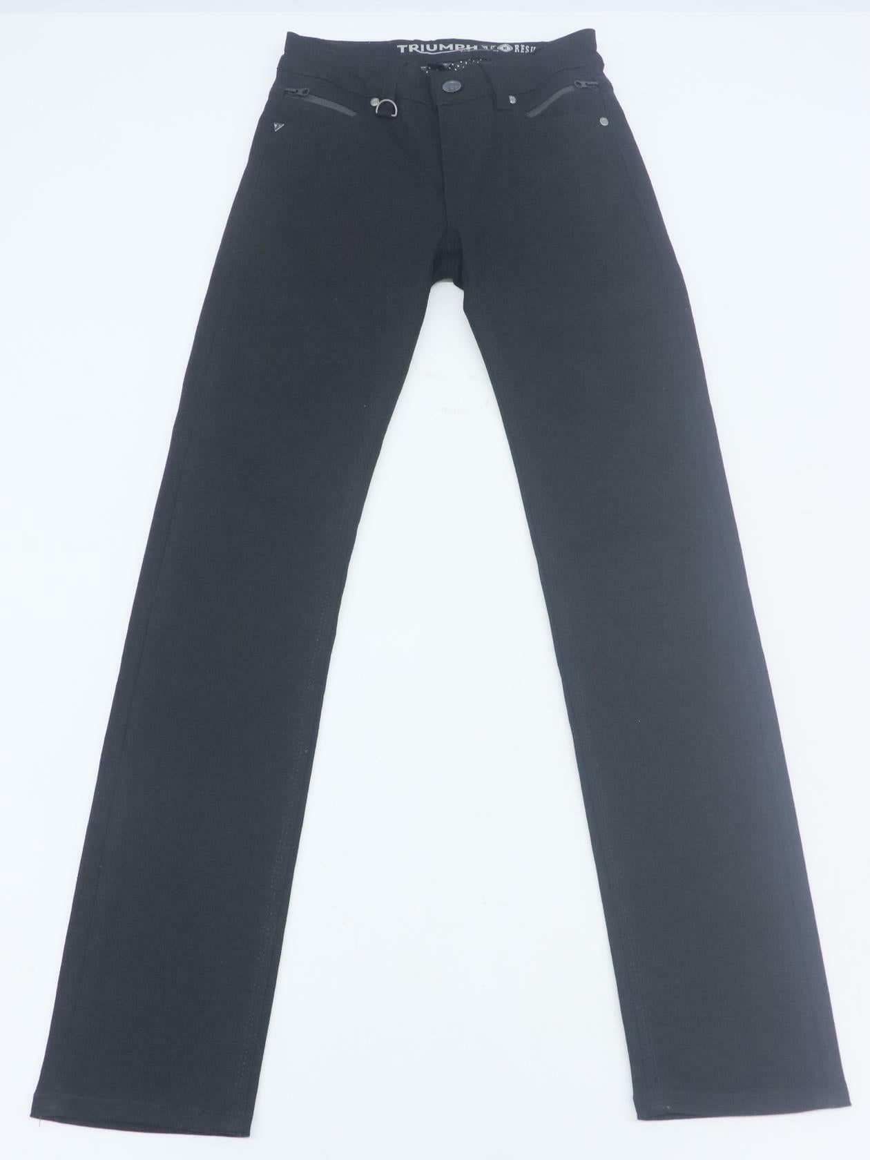Triumph Womens Skinny Motorcycle Riding Jean Black 28R MDJS17120-28R -OPEN BOX
