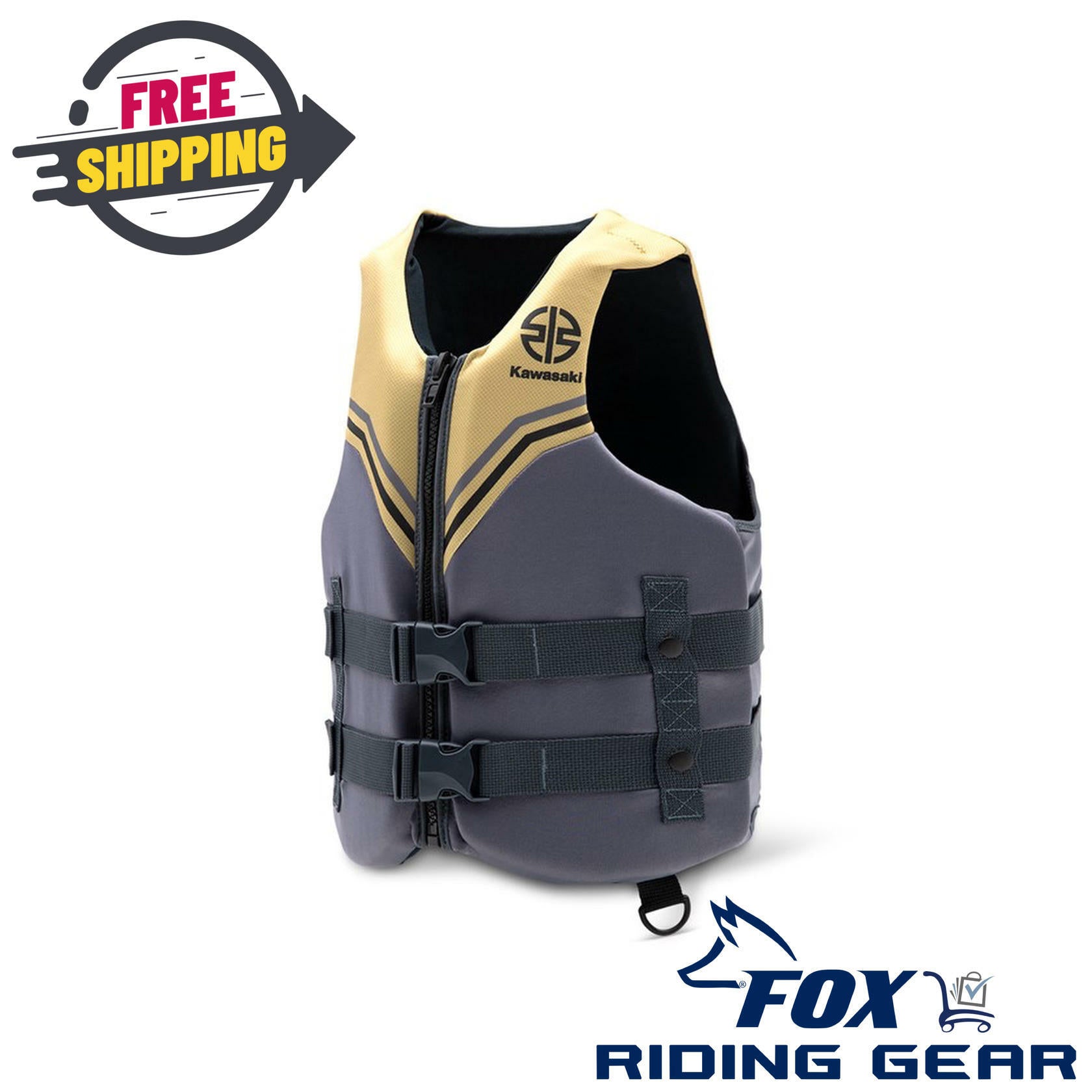 Kawasaki Life Jacket Goldy Neoprene - Adult LG/XL - K303-7531-GDLG - Open Box