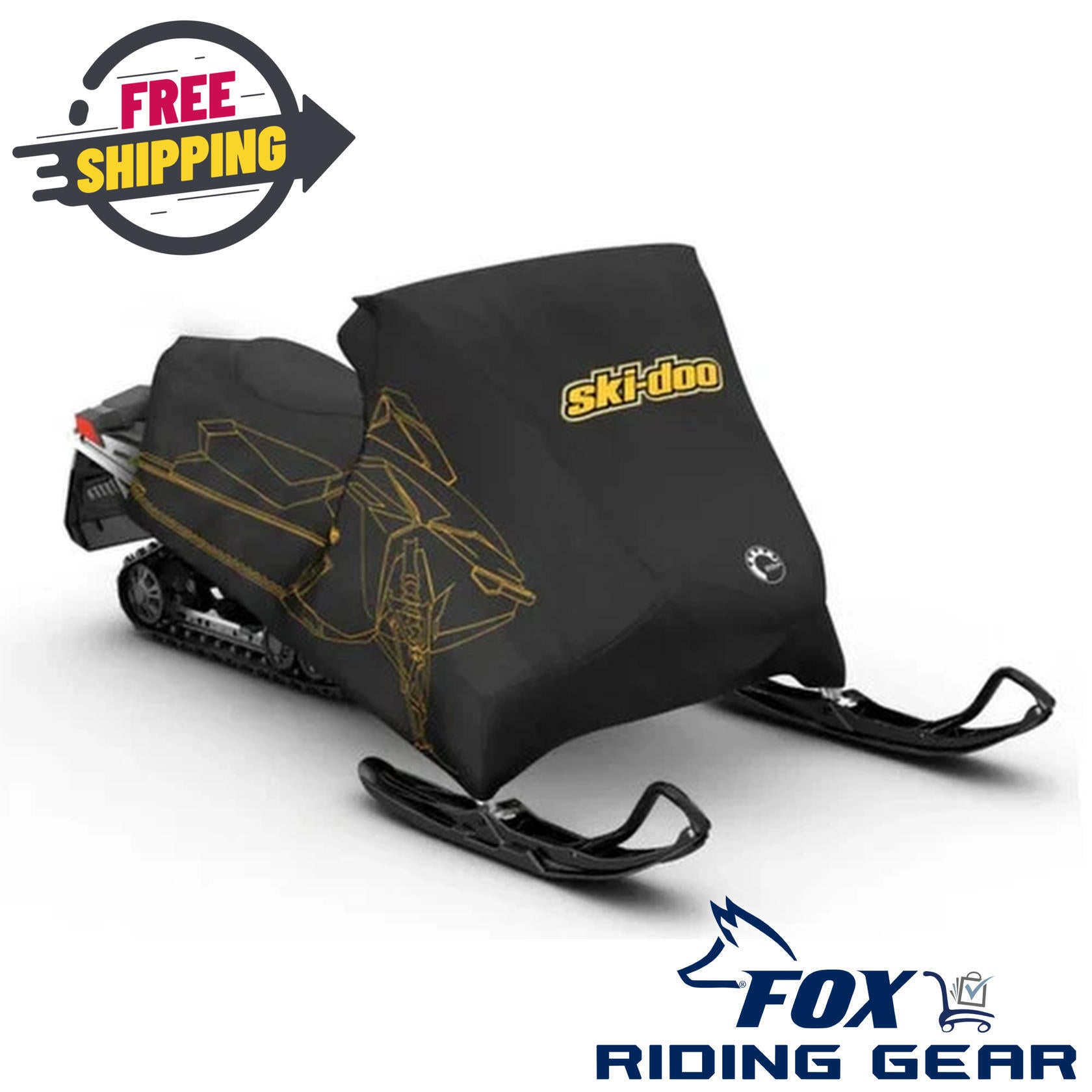 OPEN BOX - OEM Ski-Doo Intense Trailering Cover 860201388 -Black Yellow Rap-Clip