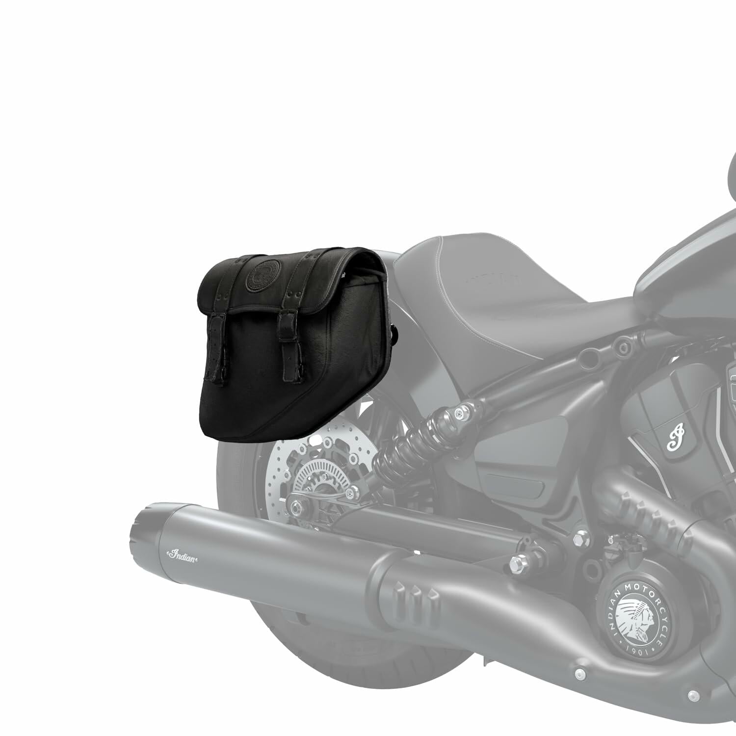 Indian Motorcycle Right-Hand Bobber Saddlebag, for Specific Models, Black Polyester, Mounting Hardware and Reflector - Part 2890284-VBA