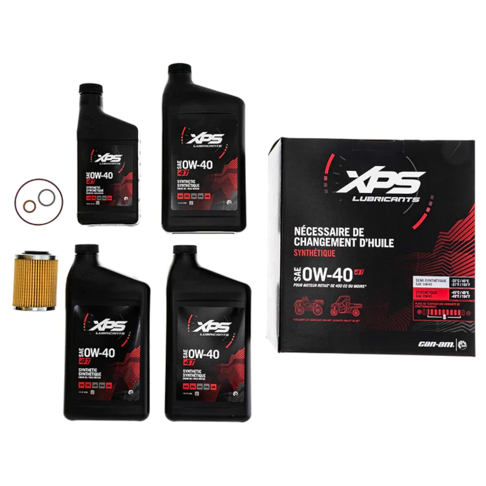 Can-Am 9779257 BRP 4T 0W-40 Full Synthetic XPS Oil Change Kit Rotax 450cc