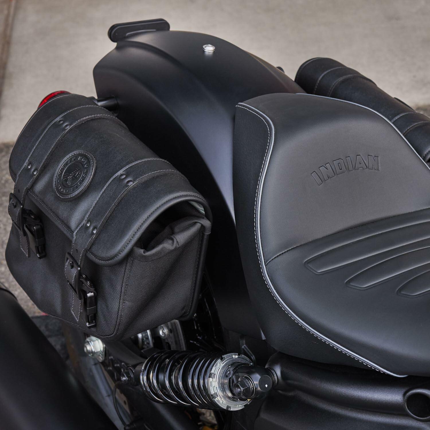 Indian Motorcycle Right-Hand Bobber Saddlebag, for Specific Models, Black Polyester, Mounting Hardware and Reflector - Part 2890284-VBA