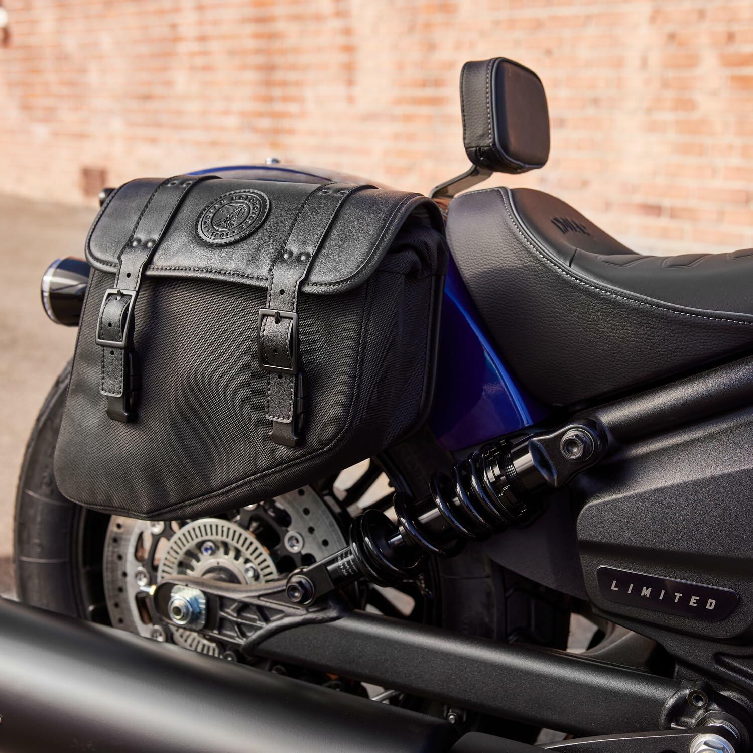 Indian Motorcycle Right-Hand Bobber Saddlebag, for Specific Models, Black Polyester, Mounting Hardware and Reflector - Part 2890284-VBA