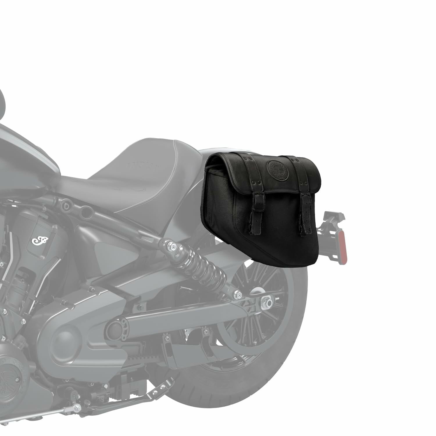 Indian Motorcycle Left-Hand Bobber Saddlebag, for Specific Models, Black Polyester, Mounting Hardware and Reflector - Part 2890283-VBA