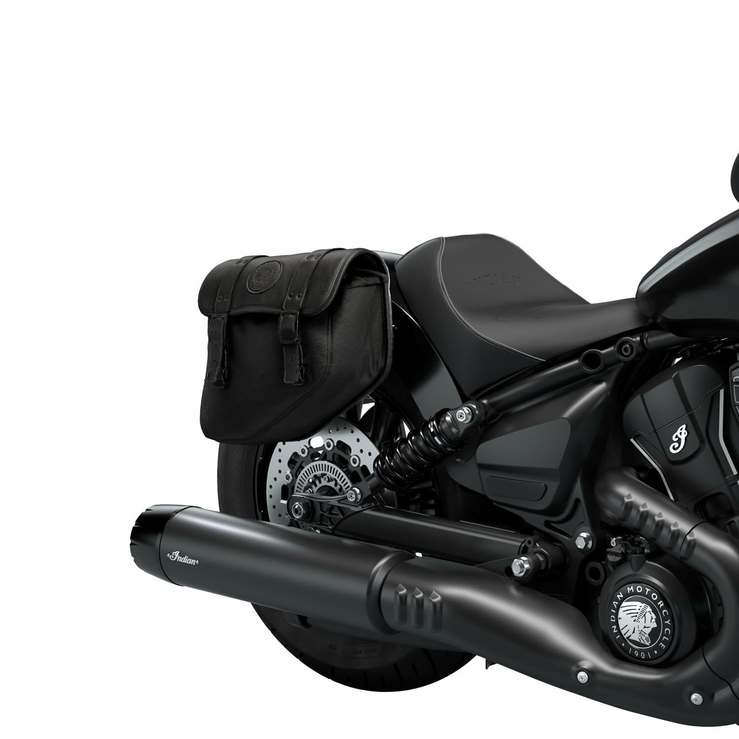Indian Motorcycle Right-Hand Bobber Saddlebag, for Specific Models, Black Polyester, Mounting Hardware and Reflector - Part 2890284-VBA