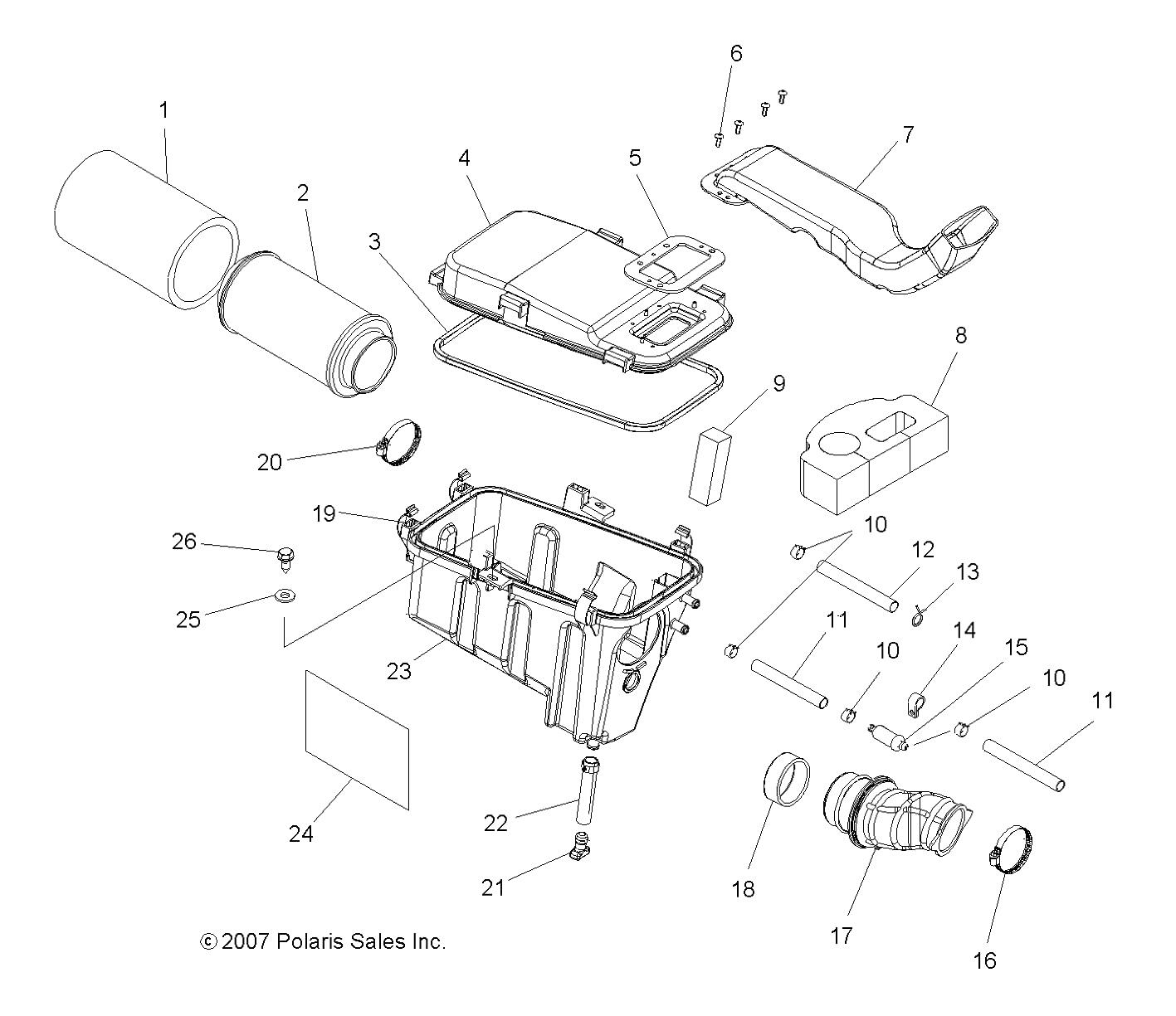 Polaris ATV Carburetor Boot, Genuine OEM Part 5412847, Qty 1