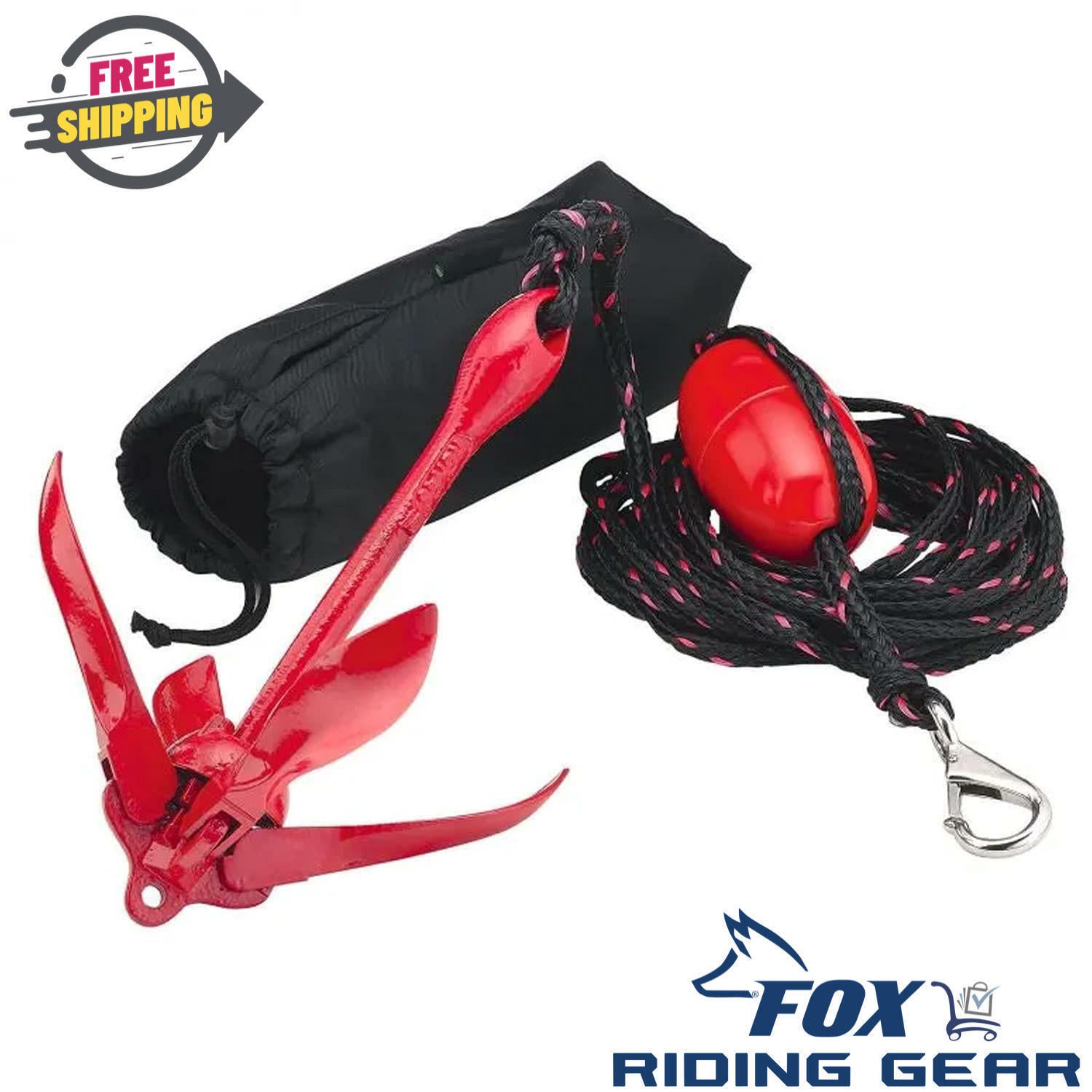 OEM Sea-Doo 3.5LB Folding Anchor w/Rope 295100750 - PWC GTX Spark GTR - OPEN BOX